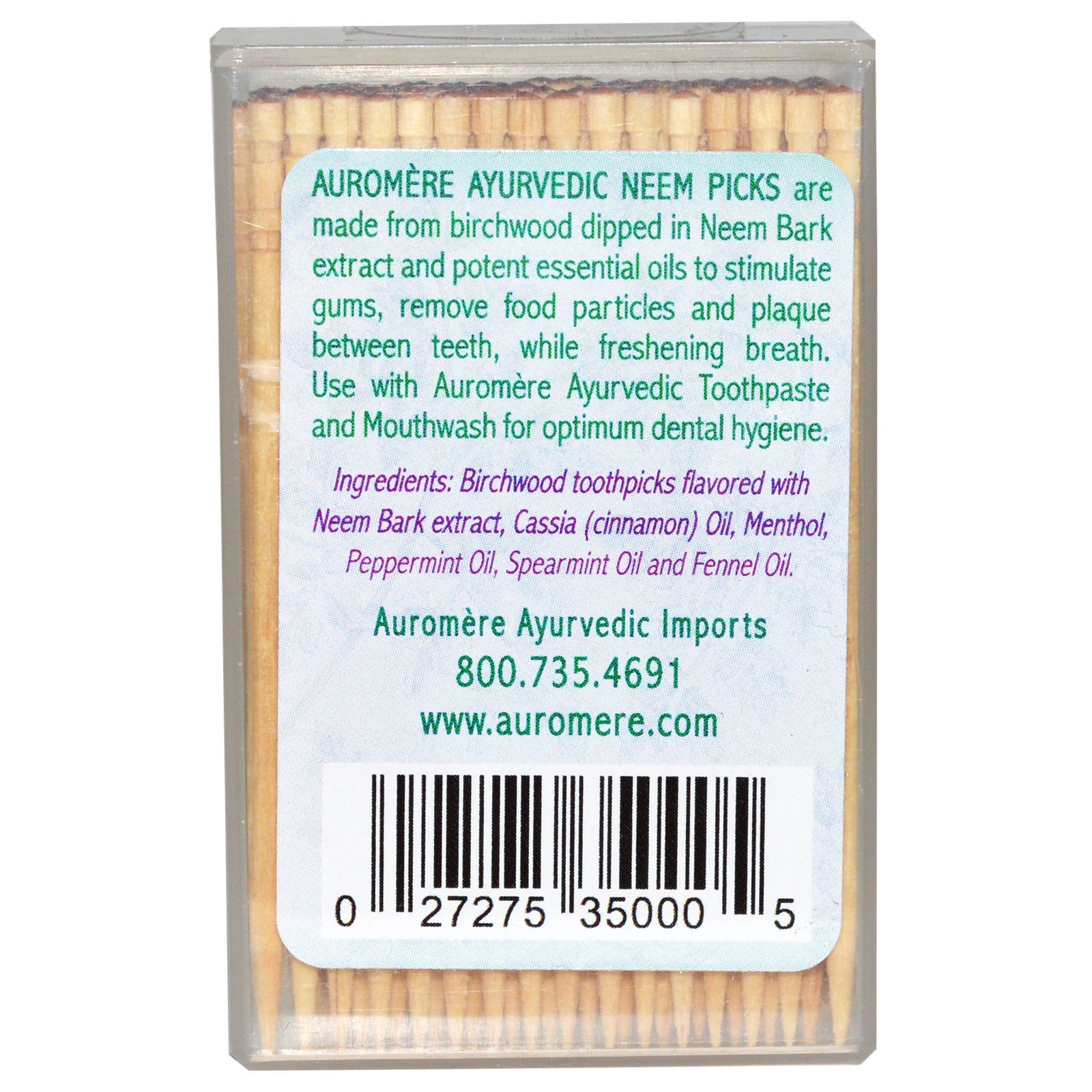 Auromere, Palitos de dente Ayurvédicos, Palitos Neem 100 palitos - Imagem 2