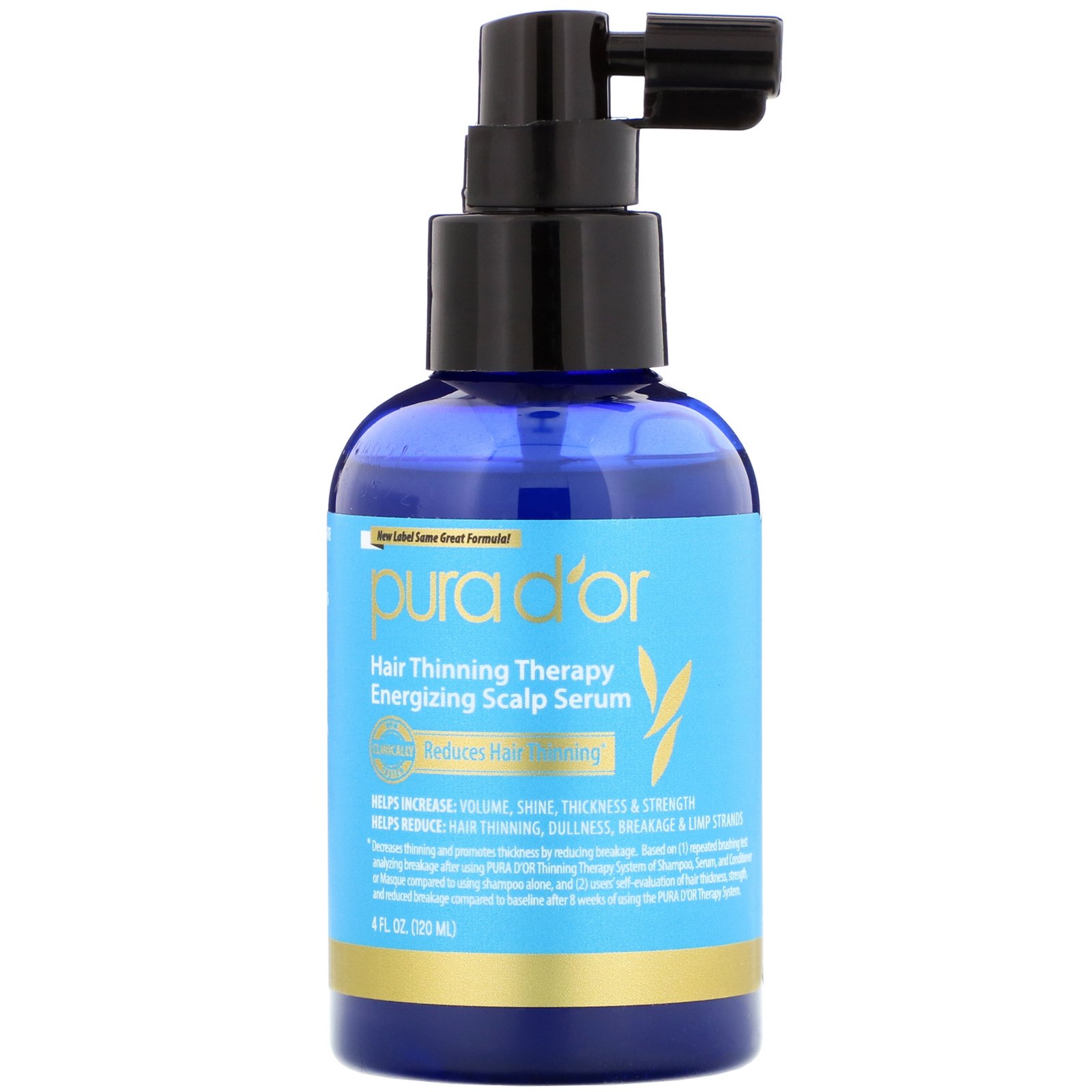 Pura D'or, Soro Energizante do Couro Cabeludo, Terapia conntra a Queda de Cabelo, 120 ml (4 fl oz)