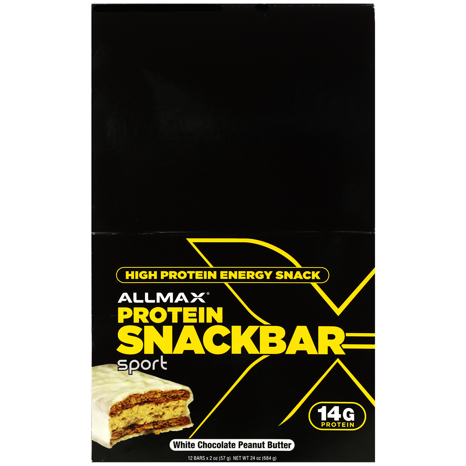 ALLMAX Nutrition, Lanche energético com alto teor de proteína, barra de proteínas, chocolate branco, manteiga de amendoim, 12 barras, 57 g (2 oz) cada - Imagem 2