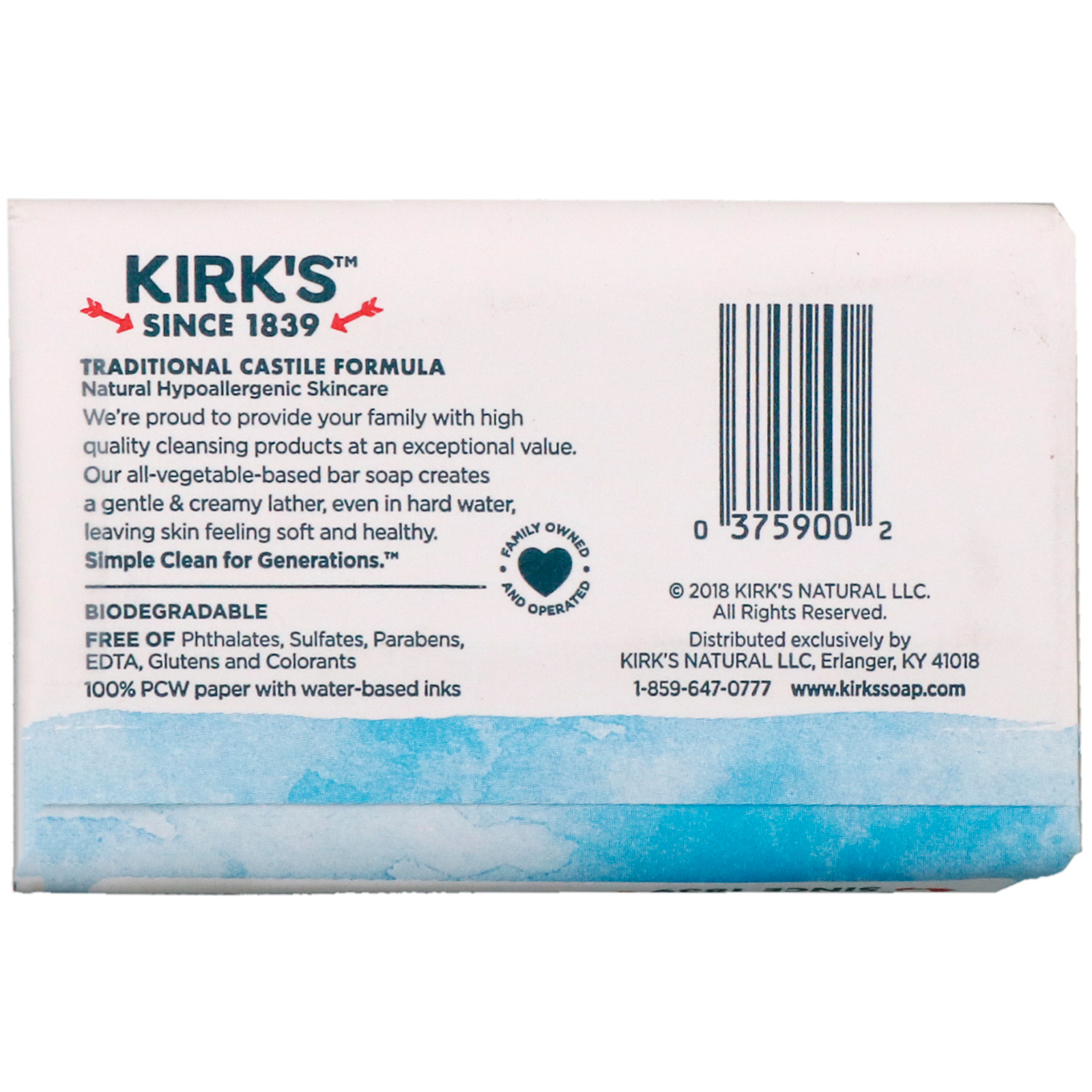 Kirk's, Gentle Castile Soap Bar, Original Fresh Scent, 4 oz (113 g) - Imagem 3