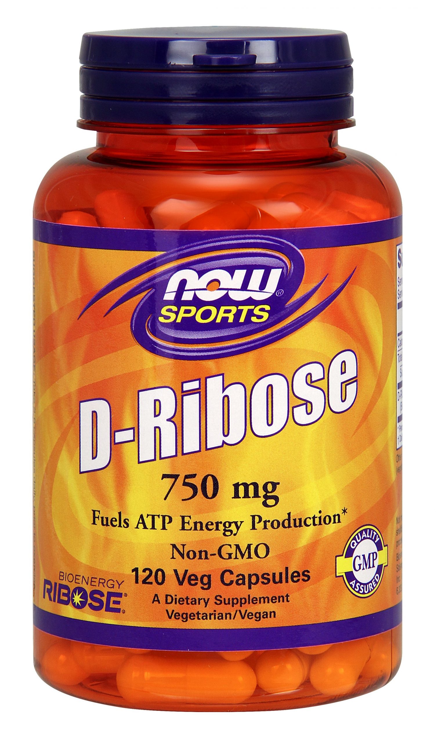 NOW Foods D-Ribose 750 mg - 120 Veg Capsules