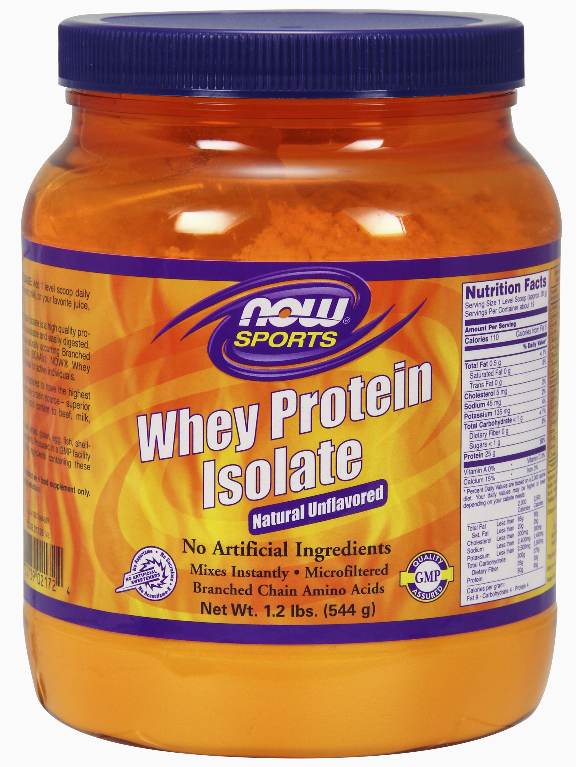 NOW Foods Whey Protein Isolate Unflavored - 1.2 lb.