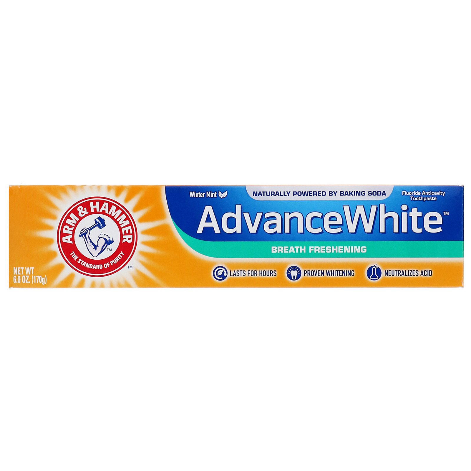 Arm & Hammer, AdvanceWhite, Breath Freshening Toothpaste, Winter Mint, 6.0 oz (170 g) - Imagem 2