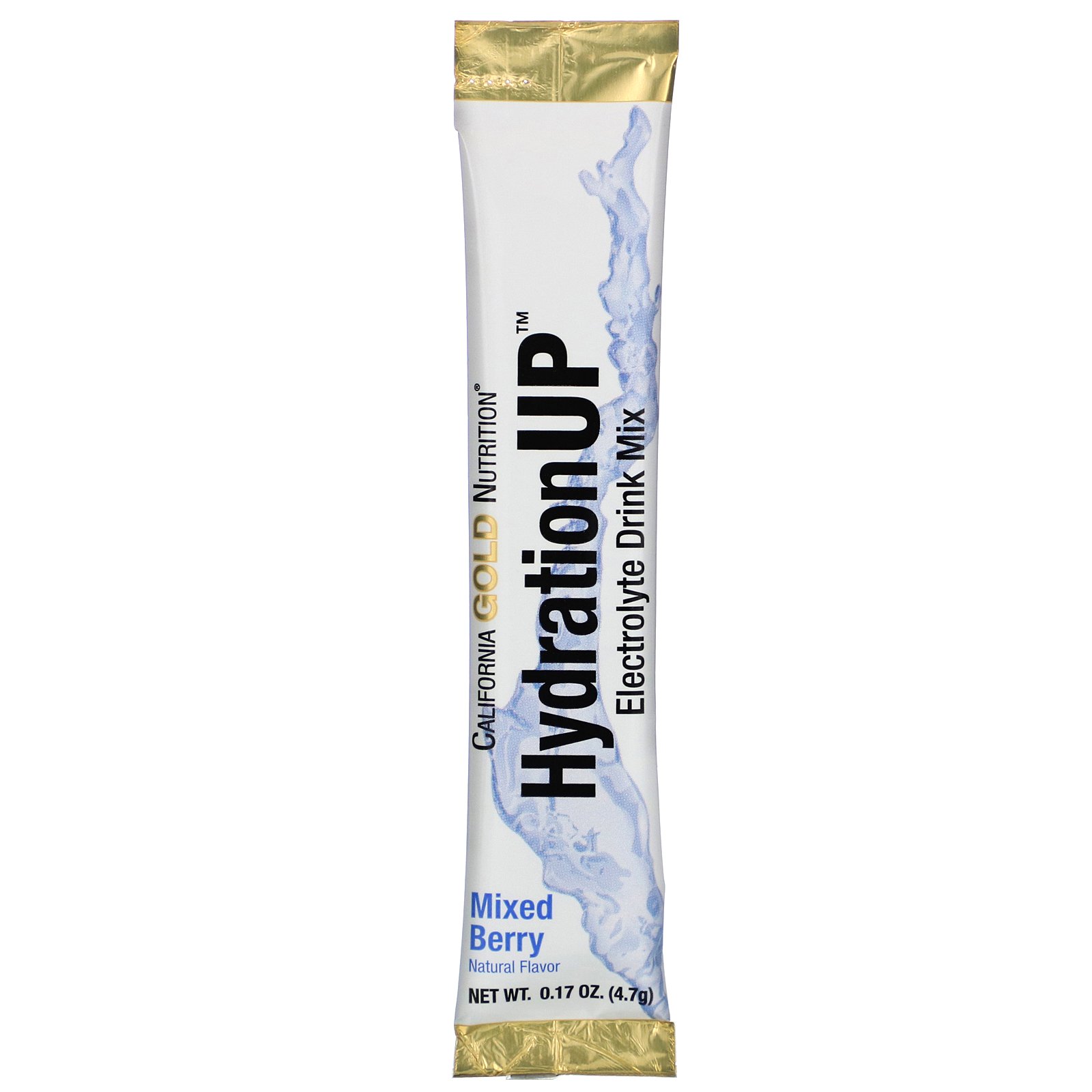 California Gold Nutrition, HydrationUP, Mix de Bebidas com Eletrólitos, Mistura de Frutos Silvestres, 20 Pacotes, 0,17 oz (4,7 g) Cada - Imagem 3
