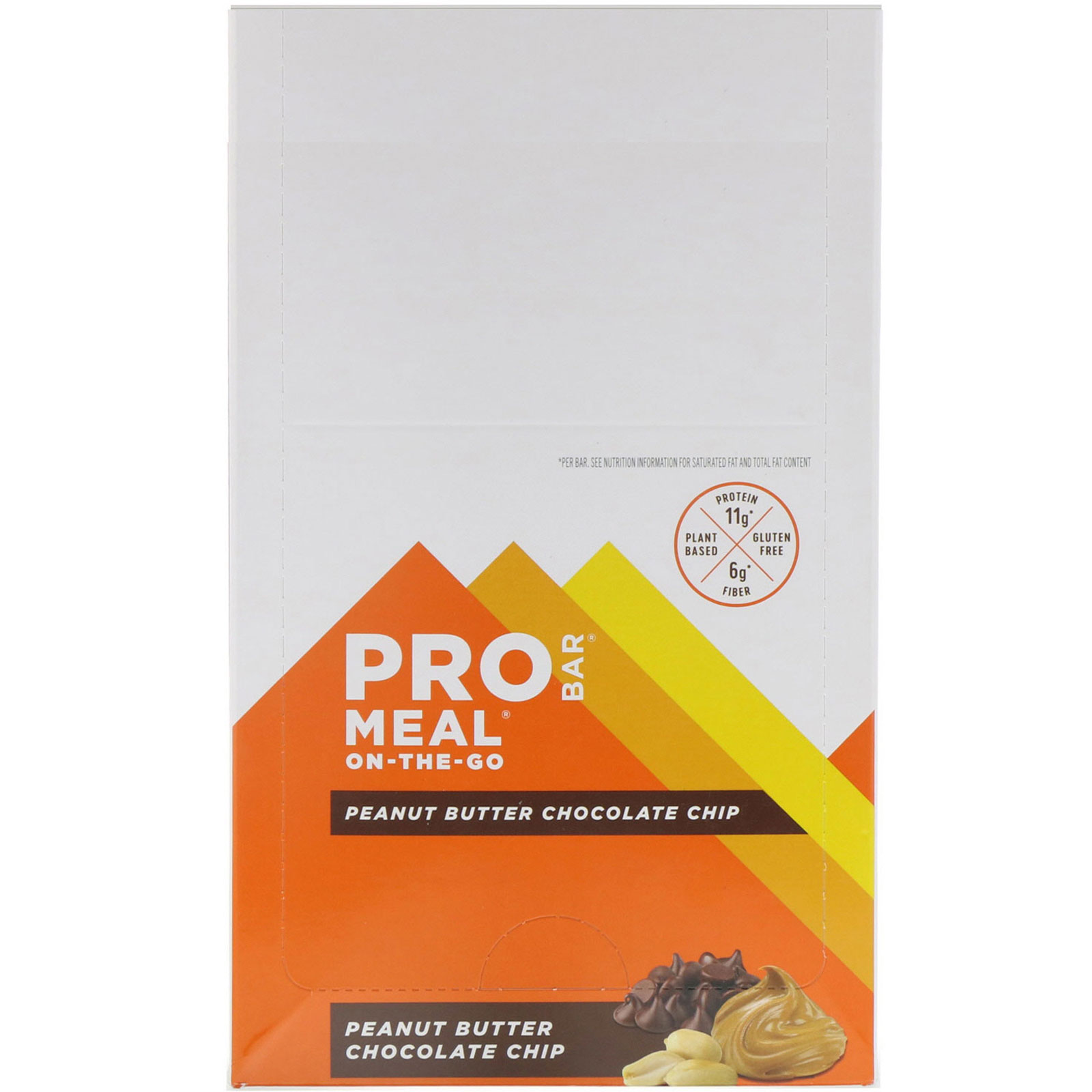 ProBar, Meal On-The-Go, Peanut Butter Chocolate Chip, 12 Bars, 3 oz (85 g) Each - Imagem 2