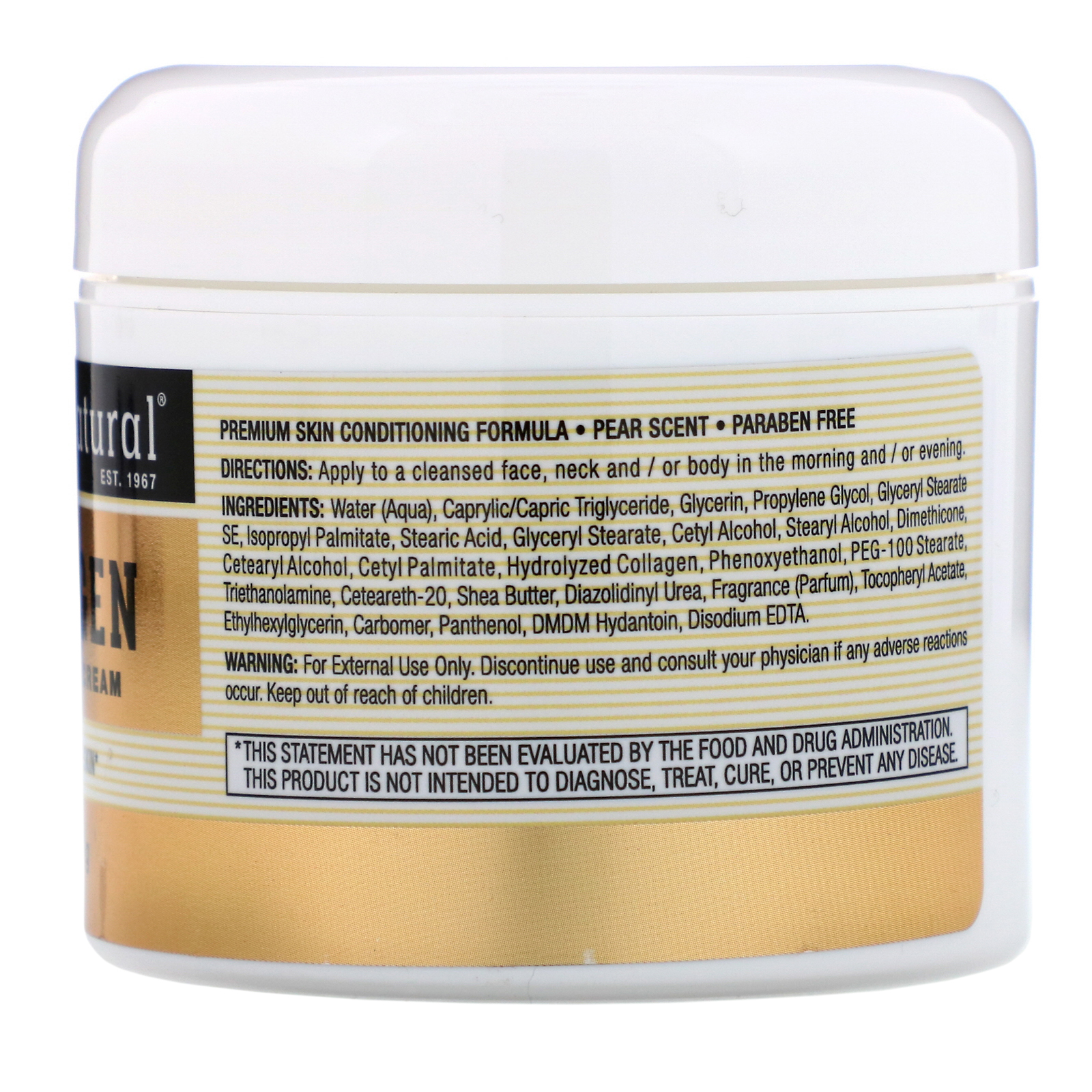 Mason Natural, Collagen Premium Skin Cream, Pear Scented, 4 oz (114 g) - Imagem 2