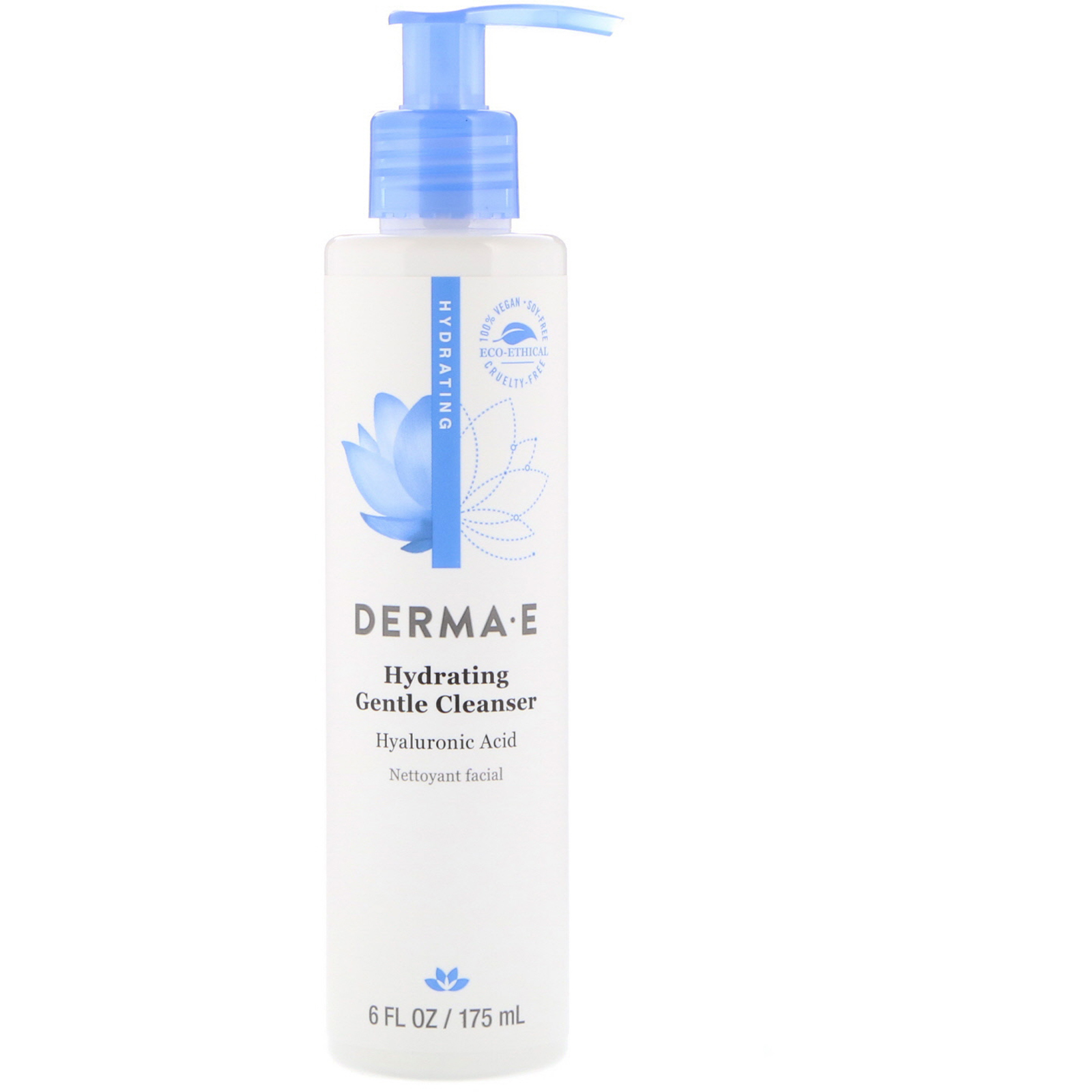 Derma E, Gel de Limpeza Suave e Hidratante, Ácido Hialurônico, 6 fl oz (175 ml)