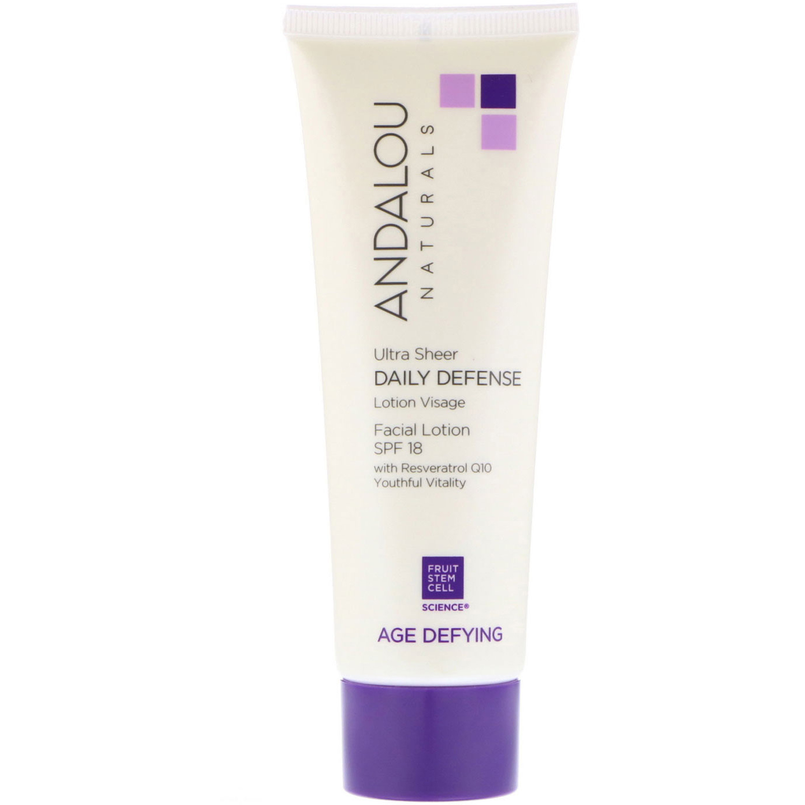 Andalou Naturals, Loção Protetora Facial Diária Anti-Envelhecimento FPS 18, 2,7 fl oz (80 ml) - Imagem 3