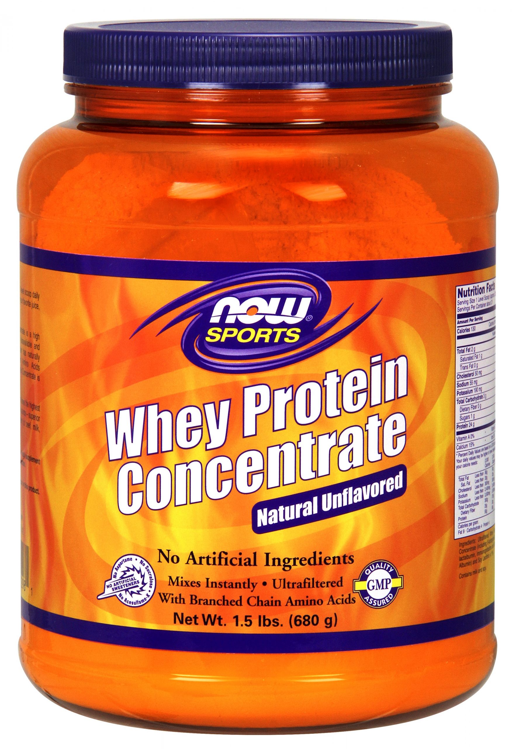 NOW Foods Whey Protein Concentrate Unflavored - 1.5 lbs.