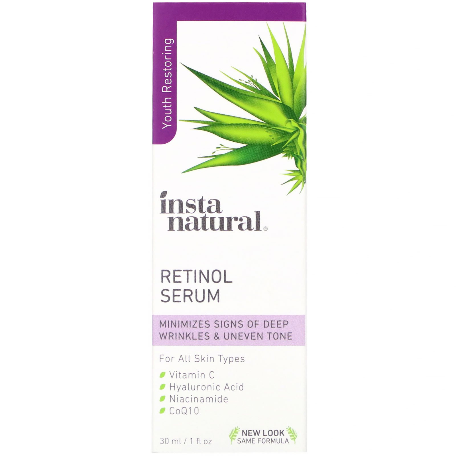 InstaNatural, Sérum com Retinol, Restauração da Juventude, 30 ml (1 fl oz)