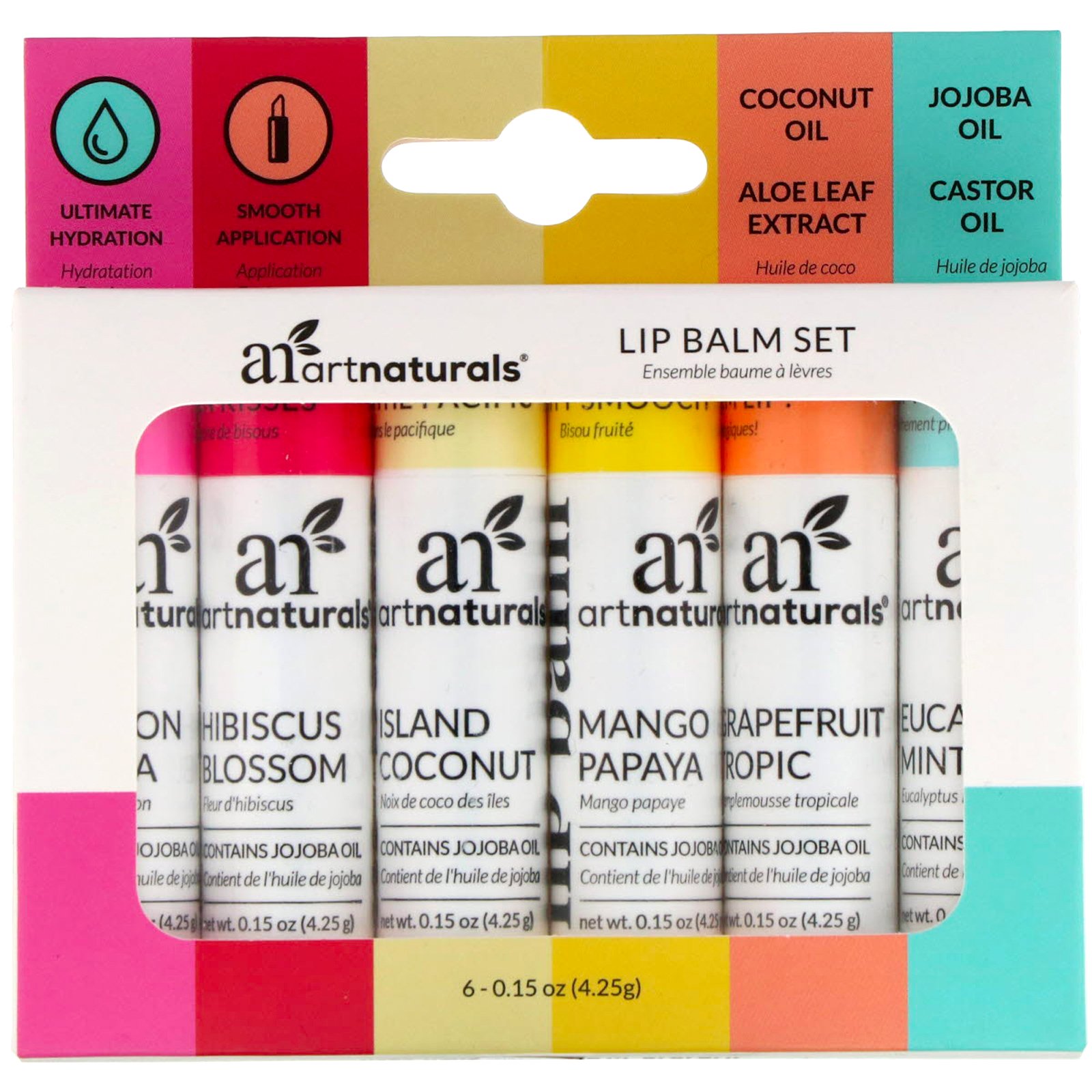 Artnaturals, Lip Balm Set, 6 Lip Balms, 0.15 oz (4.25 g) Each - Imagem 2