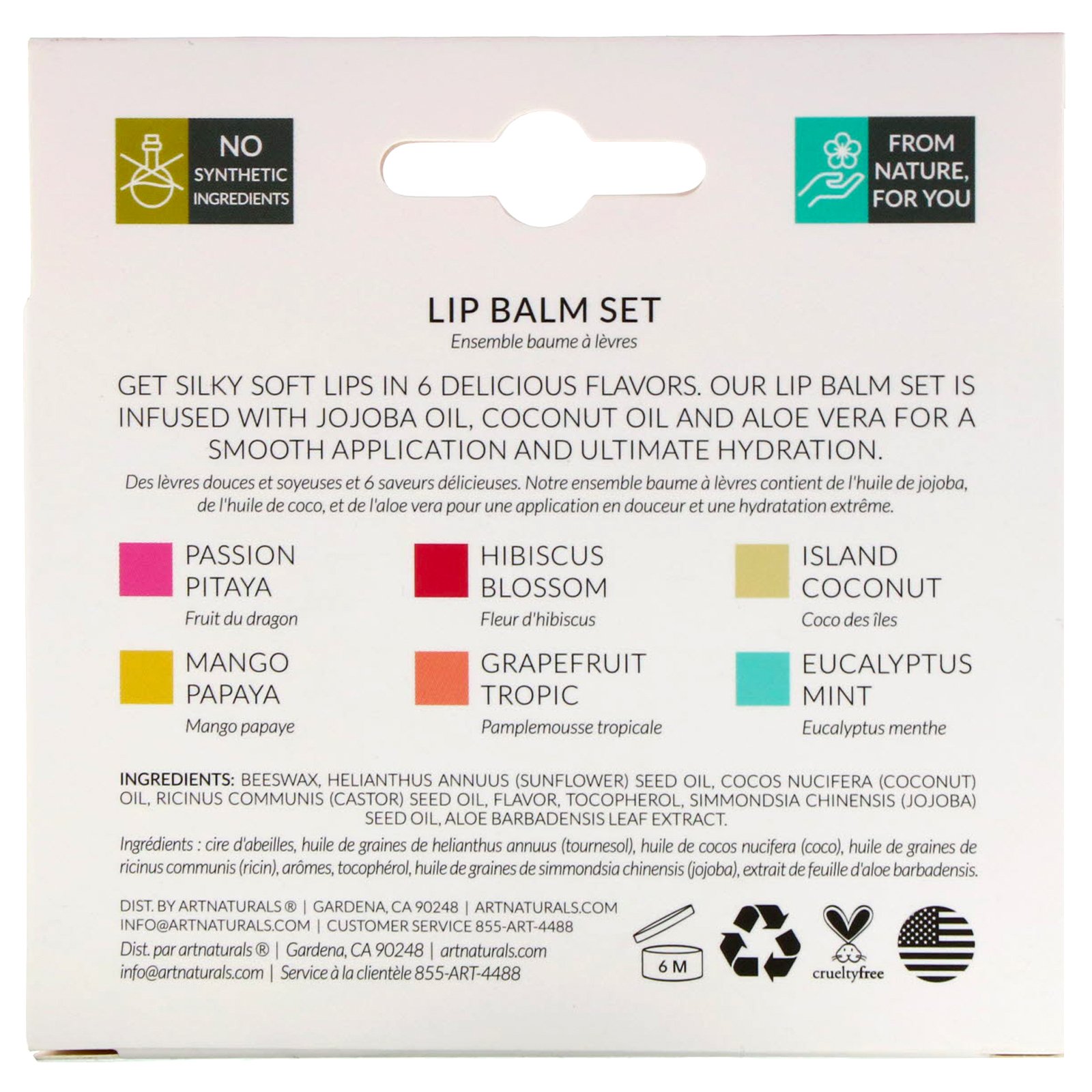Artnaturals, Lip Balm Set, 6 Lip Balms, 0.15 oz (4.25 g) Each - Imagem 3
