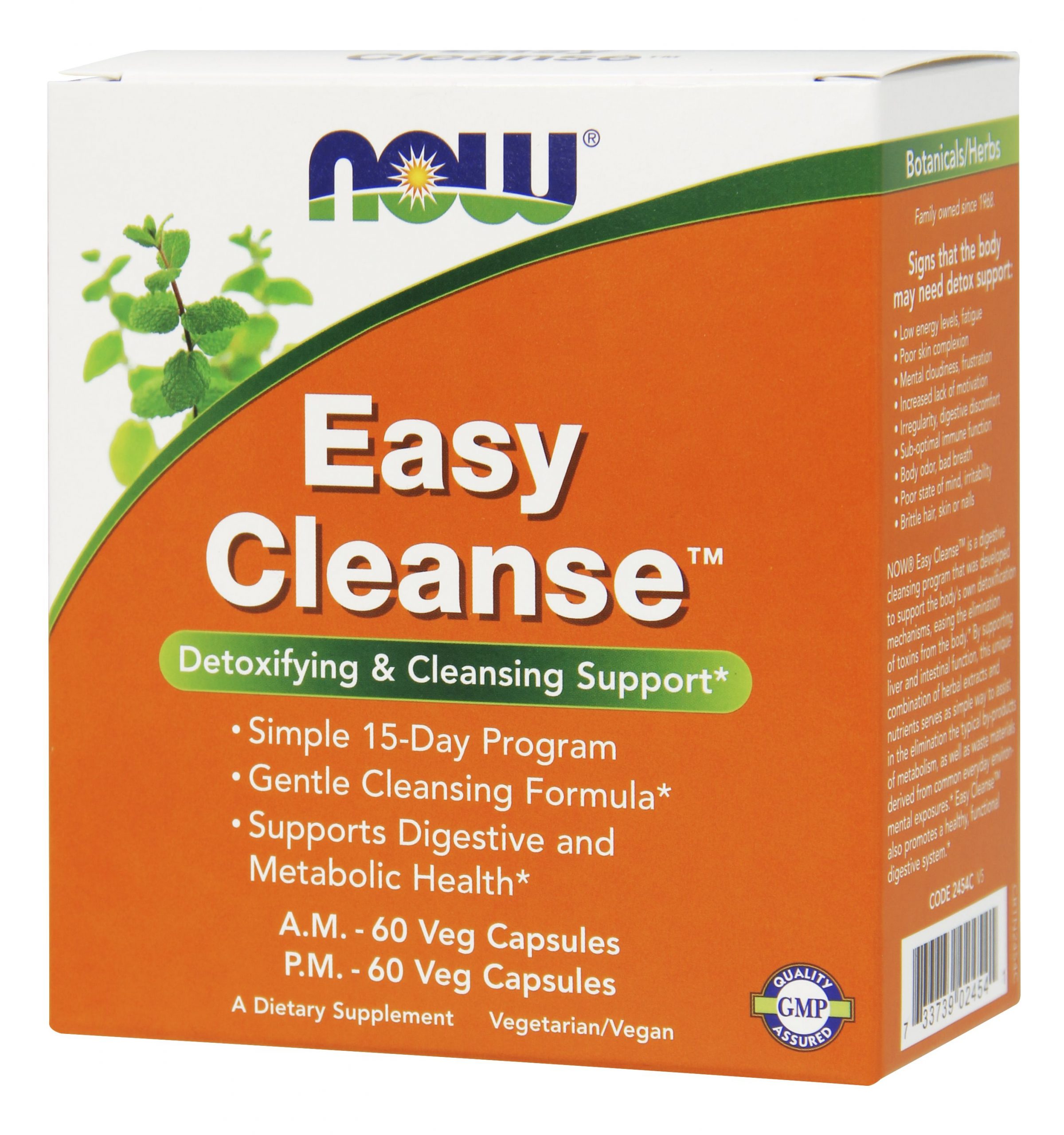 NOW Foods Easy Cleanse™ AM PM 120 Veg Capsules (2 Bottles with 60 each)