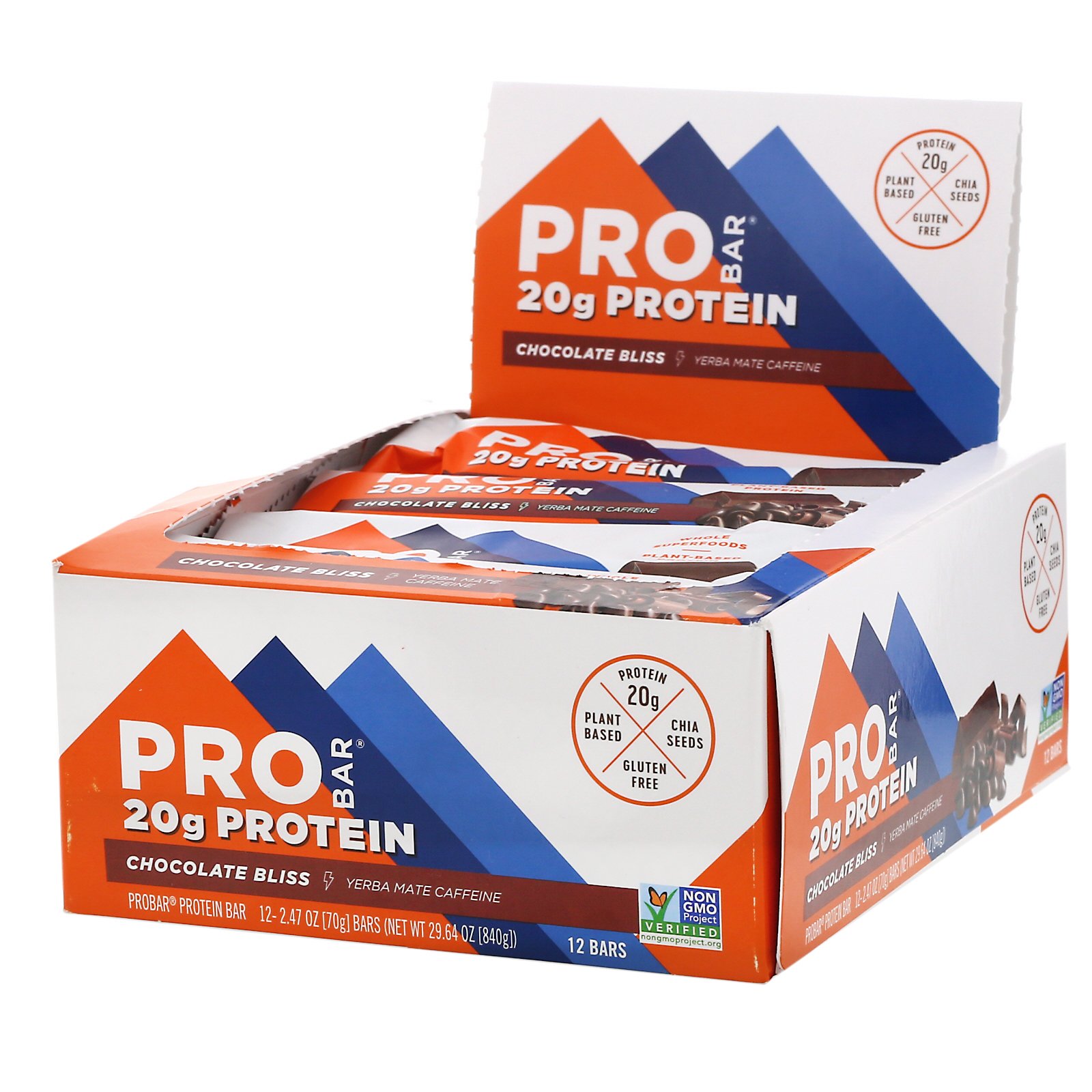 ProBar, Barra de Proteína, Êxtase de Chocolate, 12 Barras, 70 g (2,47 oz) Cada