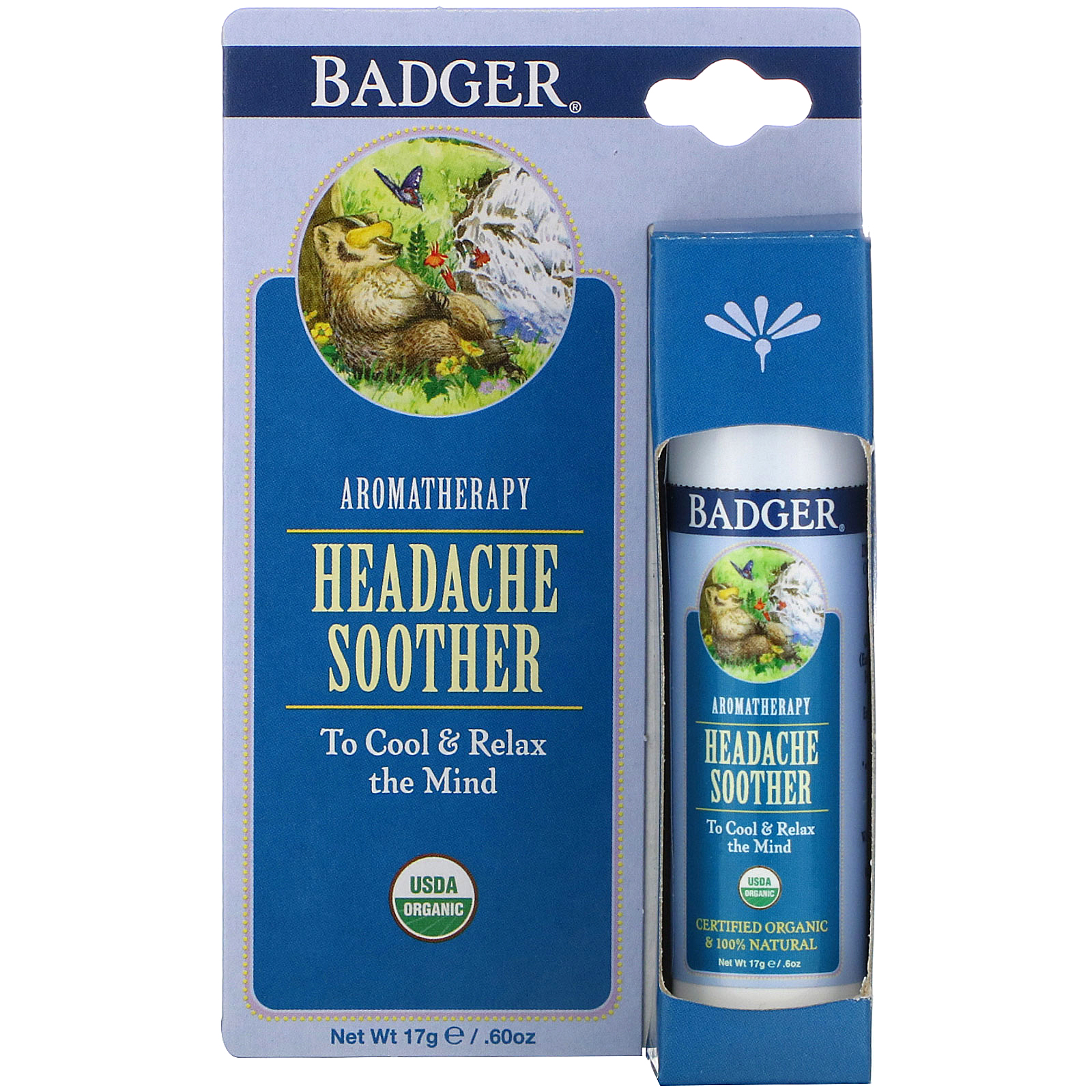 Badger Company, Aromatherapy, Headache Soother, Peppermint & Lavender, .60 oz (17 g) - Imagem 2