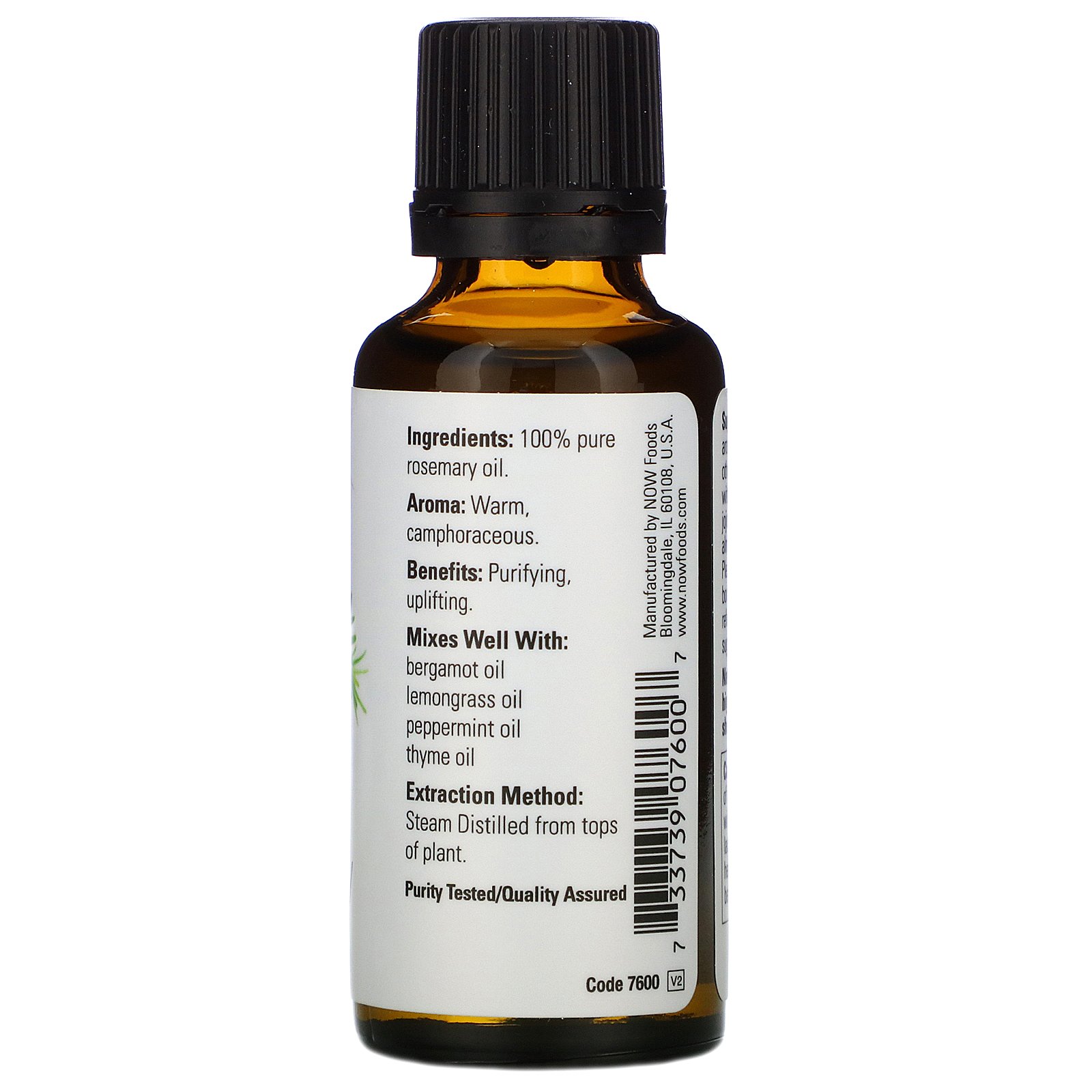 Now Foods, Óleos Essenciais, Alecrim, 30 ml (1 fl oz) - Imagem 2