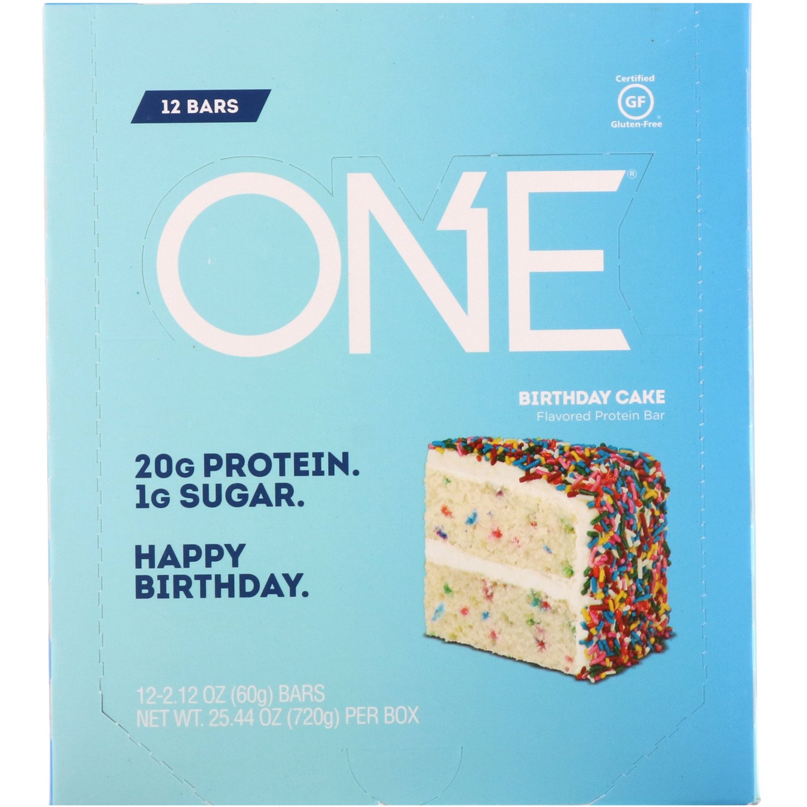 One Brands, ONE Bar, Birthday Cake, 12 Bars, 2.12 oz (60 g) Each - Imagem 2