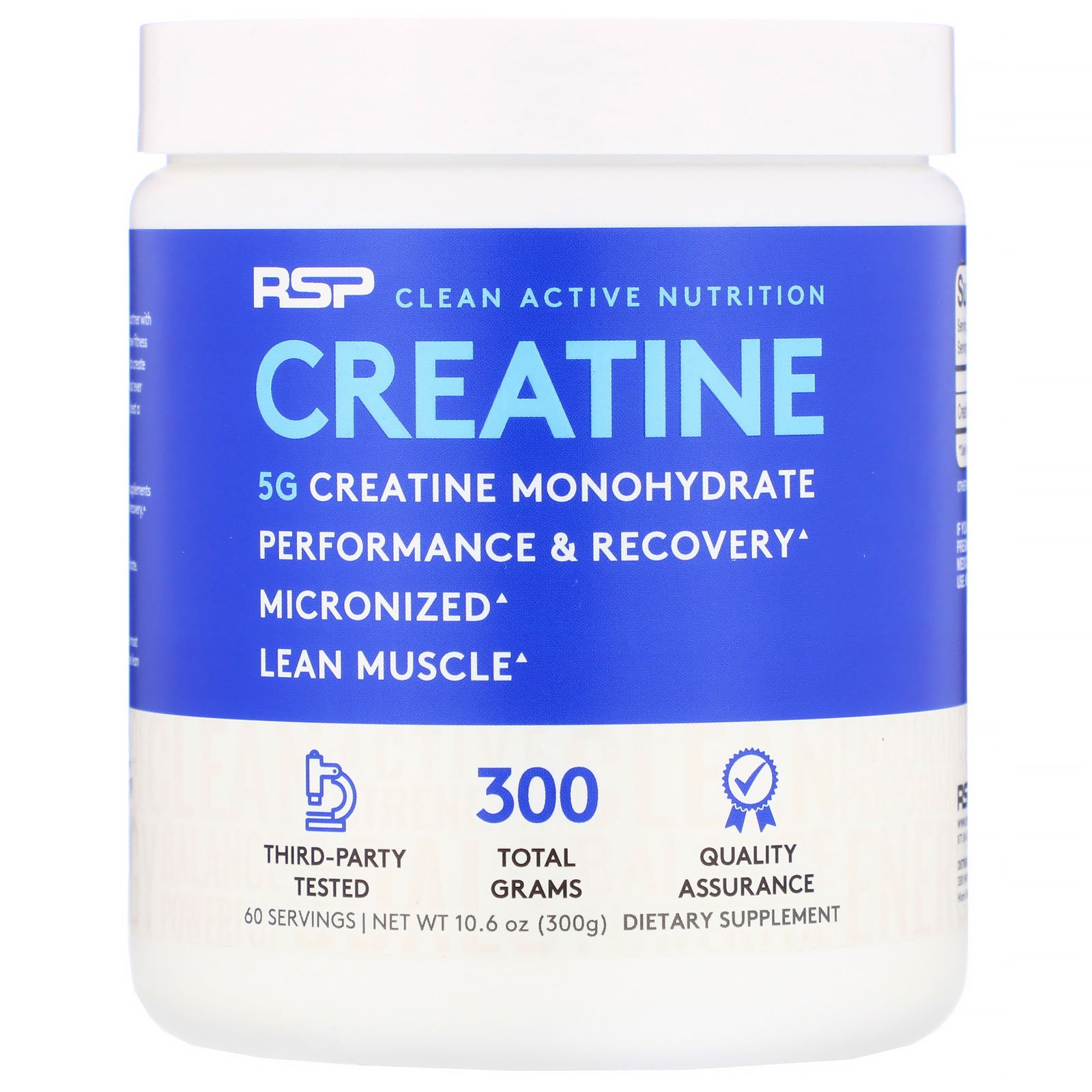 RSP Nutrition, Creatine Monohydrate Powder, 5 g, 10.6 oz (300 g)