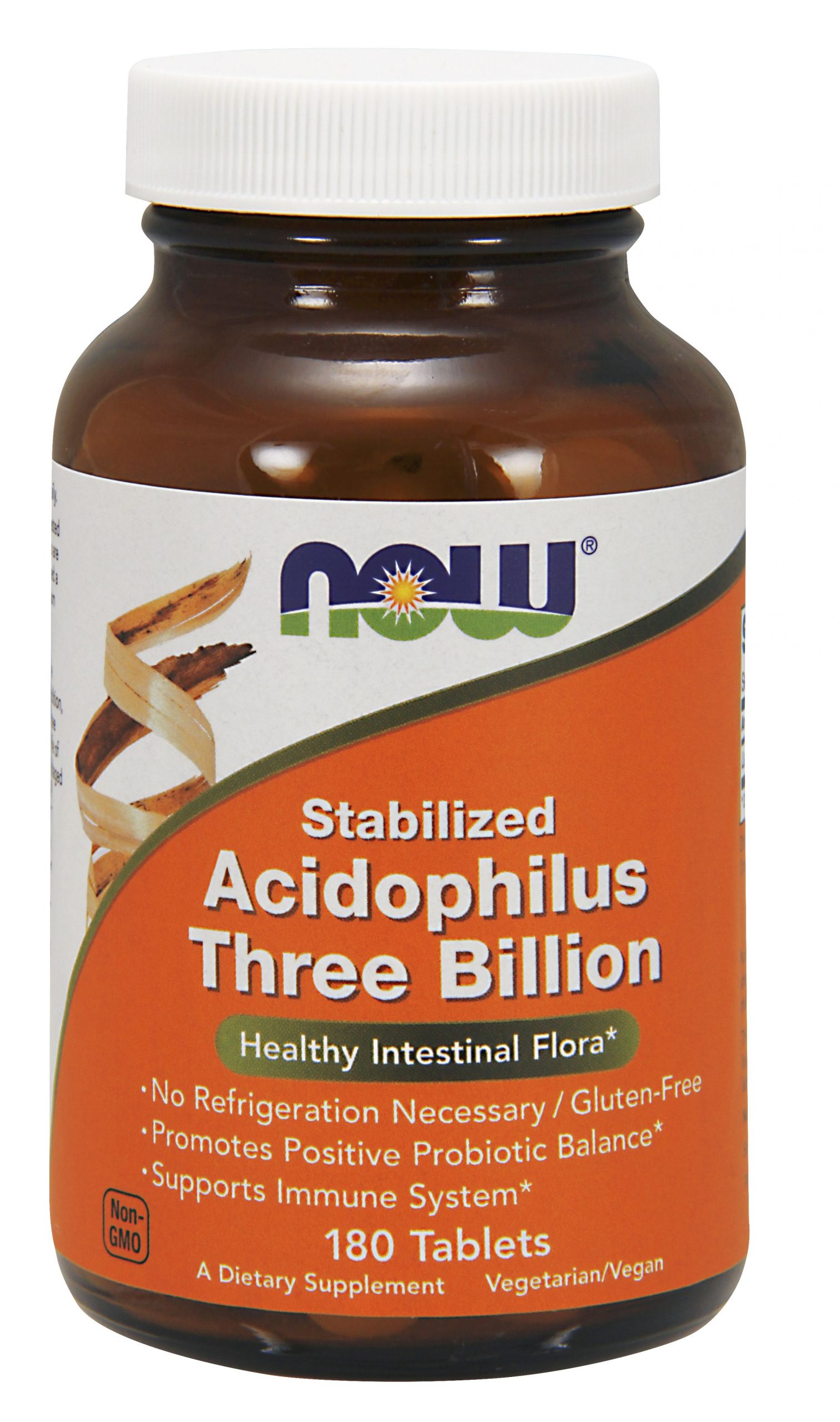 NOW Foods Stabilized Acidophilus Three Billion - 180 Tablets