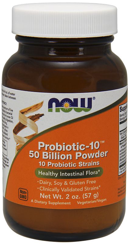 NOW Foods Probiotic-10 50 Billion Powder - 2 oz. - Imagem 2