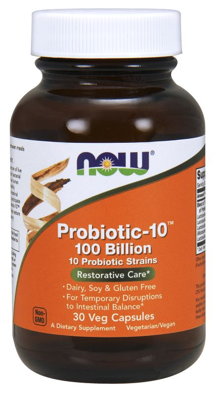 NOW Foods Probiotic-10™ 100 Billion - 30 Veg Capsules - Imagem 2