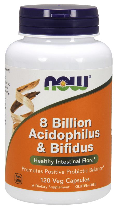 NOW Foods 8 Billion Acidophilus & Bifidus - 120 Veg Capsules