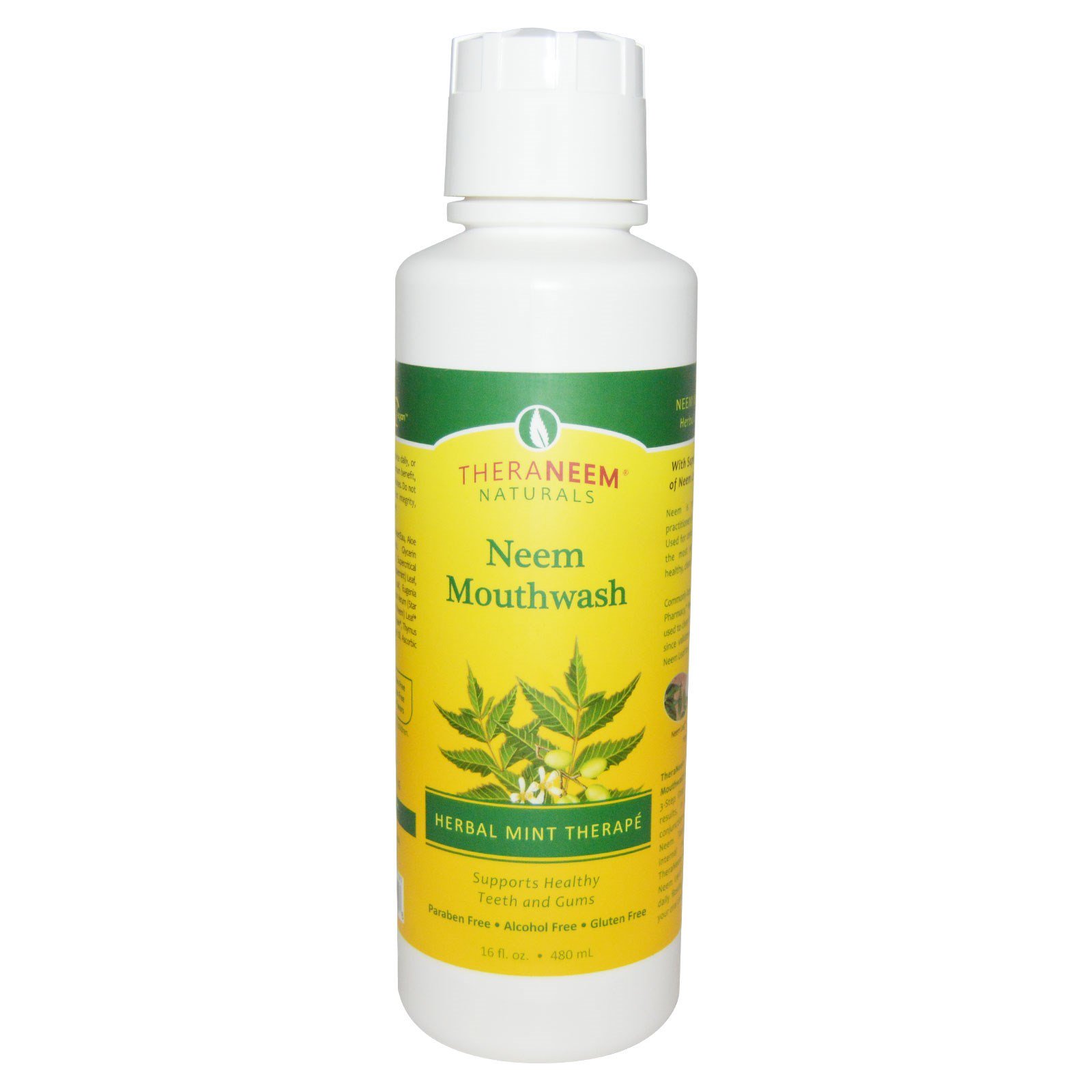 Organix South, Theraneem Naturals, Enxaguante Bucal Nim, Terapia Hortelã Herbal, 480 ml
