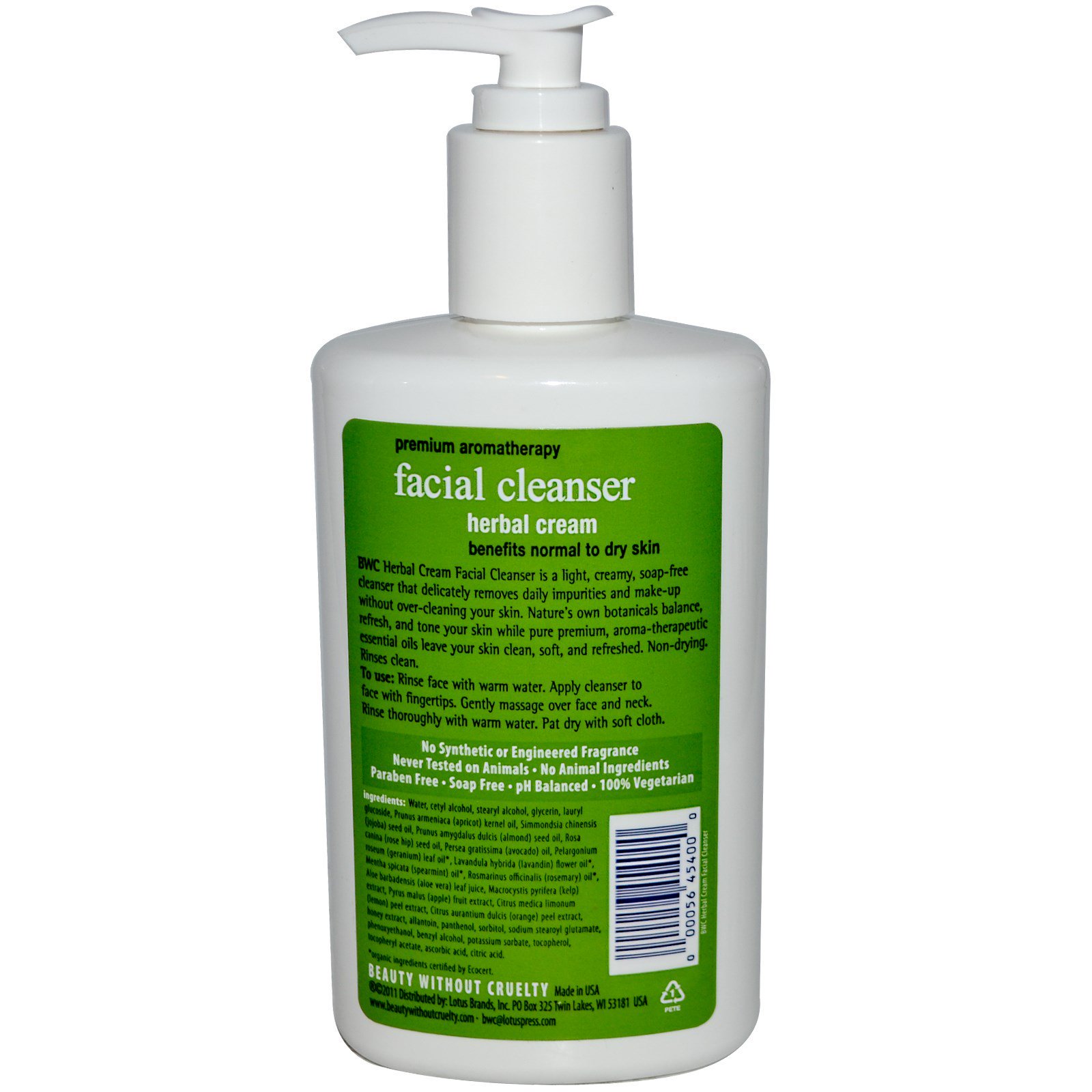 Beauty Without Cruelty, Loção de Limpeza Facial, creme de ervas, 8.5 fl oz (250 ml) - Imagem 2