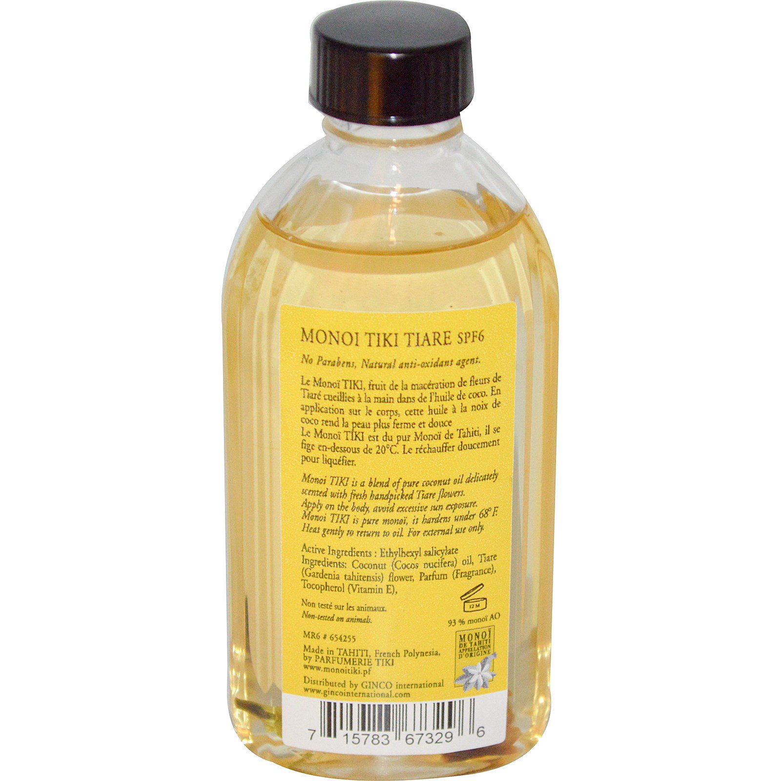 Monoi Tiare Tahiti, Óleo Bronzeador Solar, FPS 6, 120 ml (4 fl oz) - Imagem 2