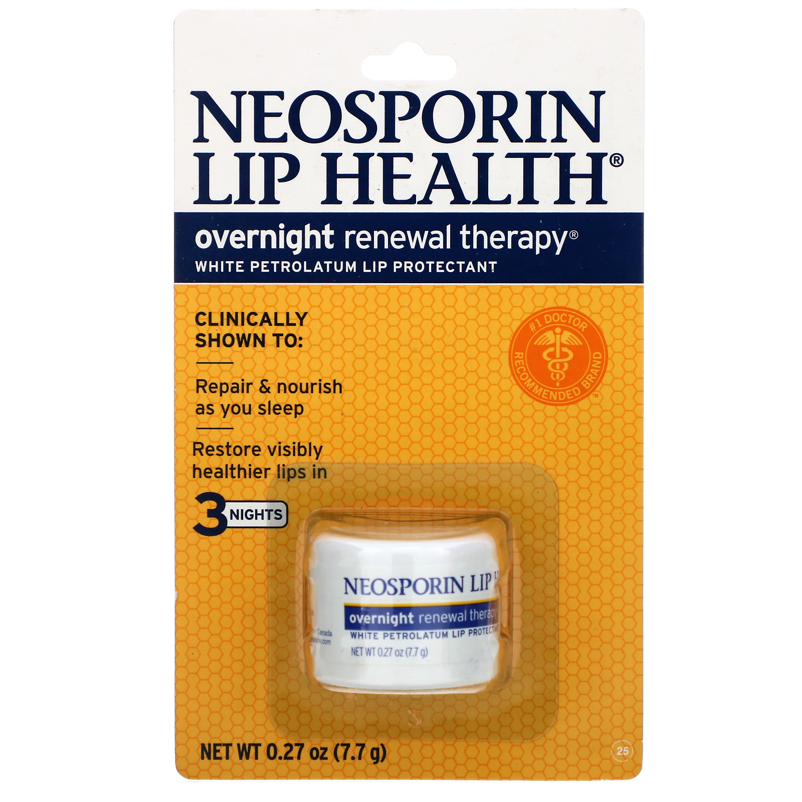Neosporin, Terapia de Renovação Noturna, Protetor Labial de Vaselina Branca, 0,27 oz (7,7 g) - Imagem 2