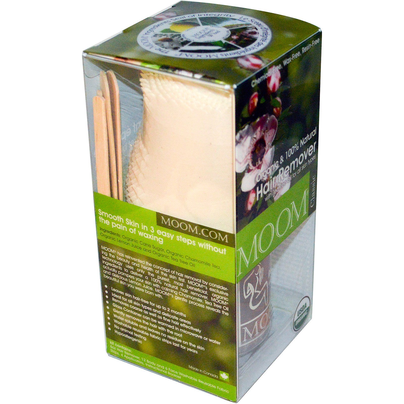 Moom, Removedor de Pelos Orgânico, com Óleo da Árvore do Chá, Clássico, 6 oz (170 g) - Imagem 2