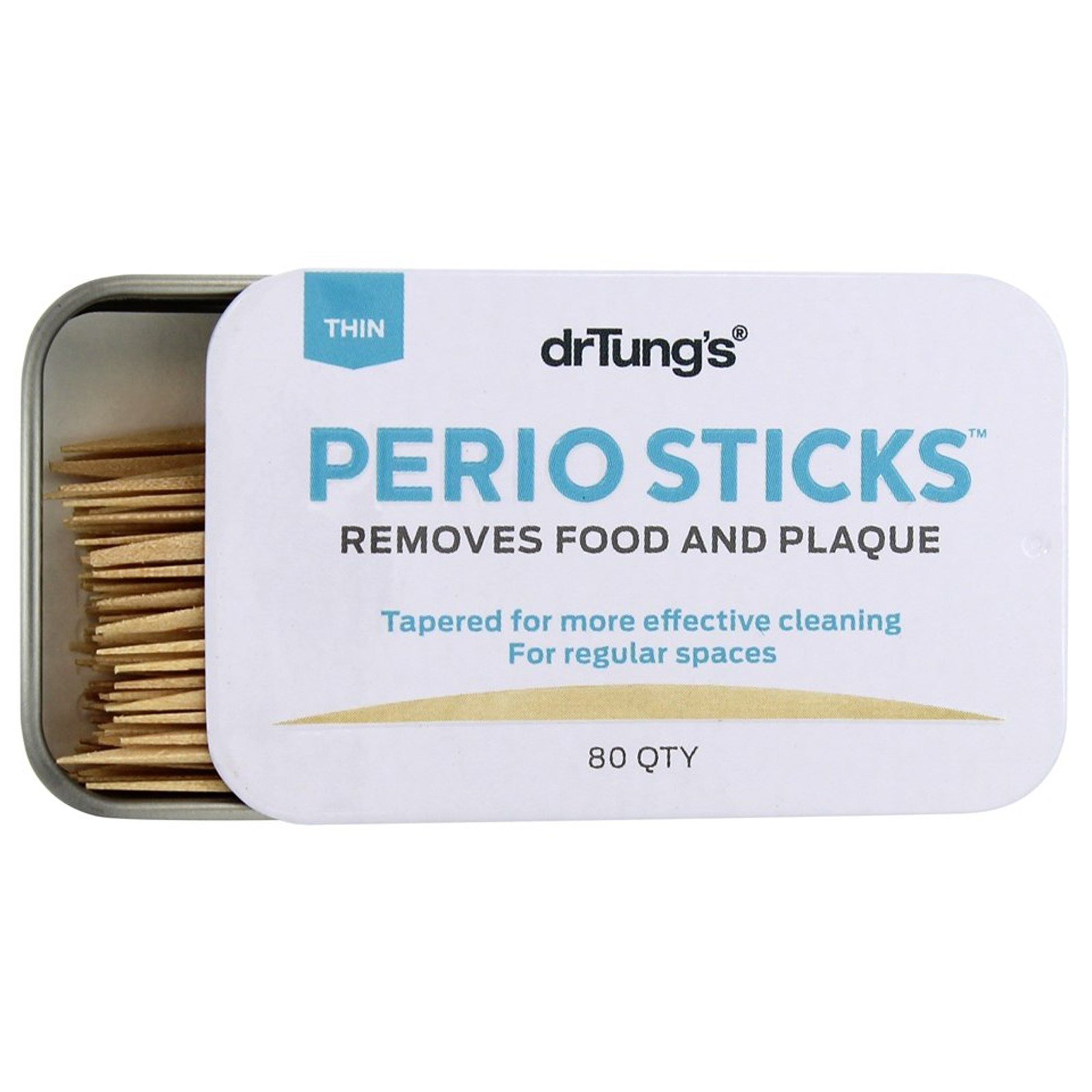 Dr. Tung's, Bastões periodônticos, remoção de placa, fino, 80 bastões
