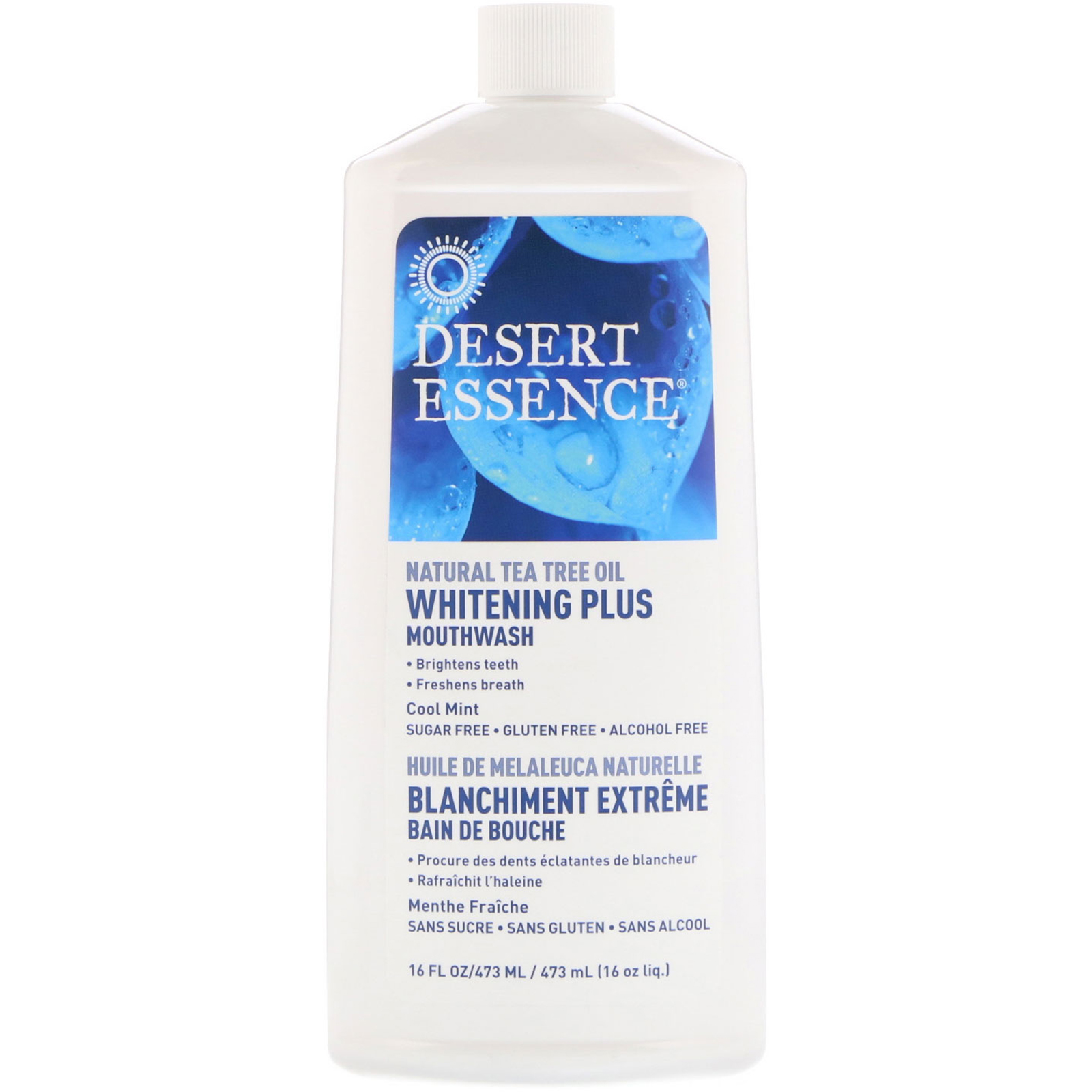 Desert Essence, Enxaguante Whitening Plus, Menta Fresca, 16 fl oz (480 ml)