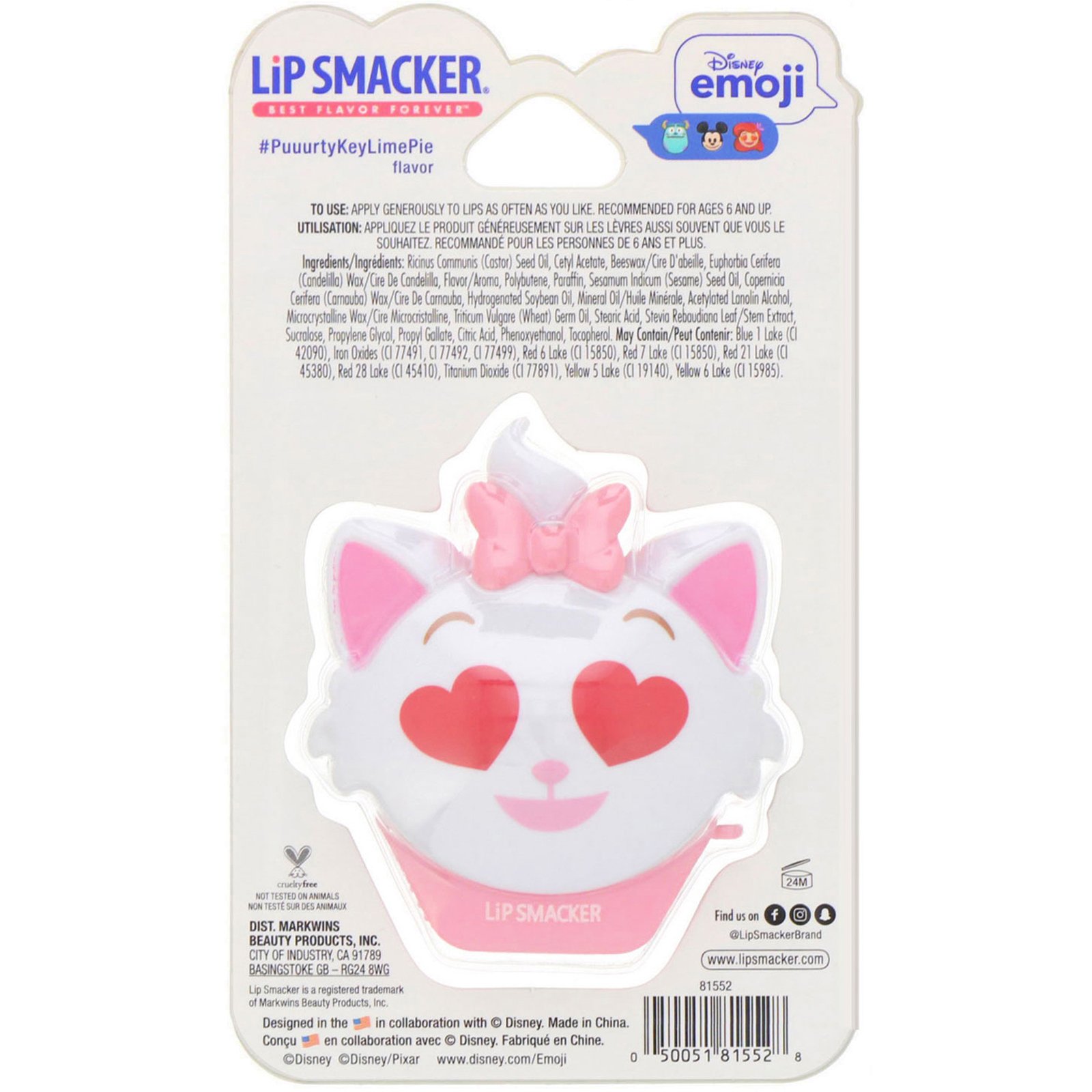 Lip Smacker, Protetor labial Disney Emoji, Marie, #PuuurtyKeyLimePie, 7,4 g - Imagem 2