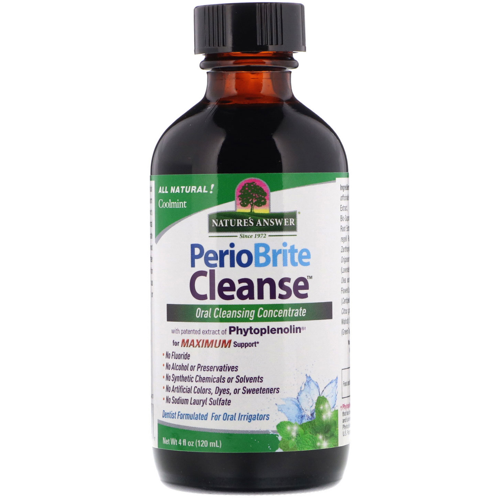 Nature's Answer, PerioBrite Cleanse, Concentrado para Limpeza Oral, Menta Fresca, 120 ml - Imagem 3