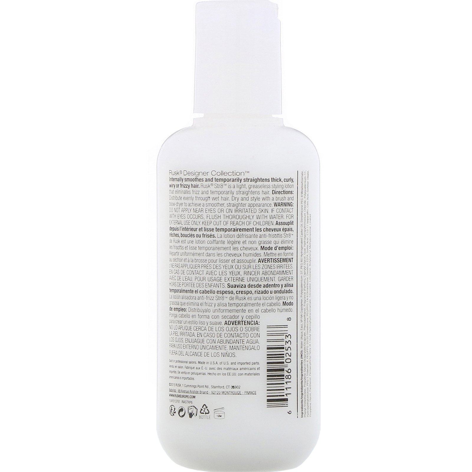 Rusk, Str8, loção antifrizz e anticachos, 177 ml - Imagem 2