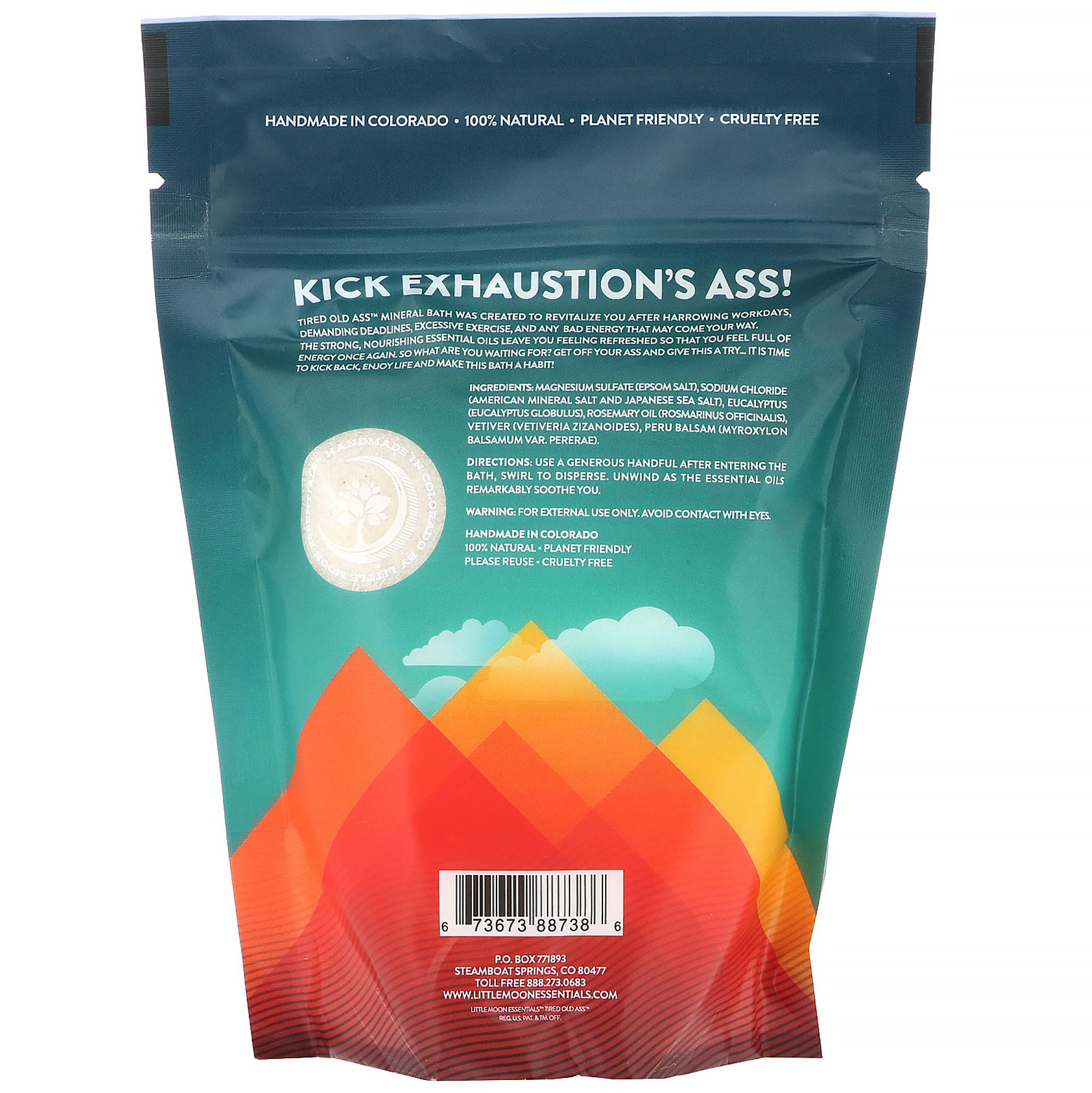 Little Moon Essentials, Tired Old Ass, Mineral Bath Salt, 13.5 oz (383 g) - Imagem 2