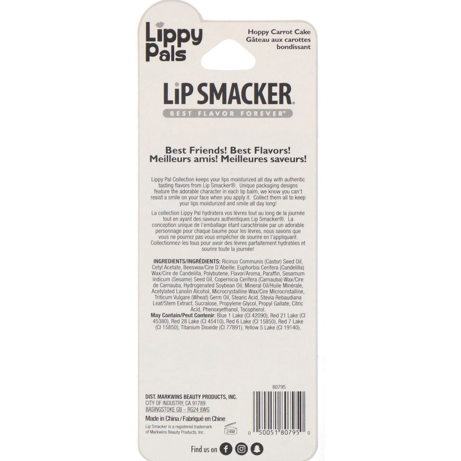 Lip Smacker, Protetor labial Lippy Pals, Bunny, Hoppy Carrot Cake, 0,14 oz (4 g) - Imagem 2