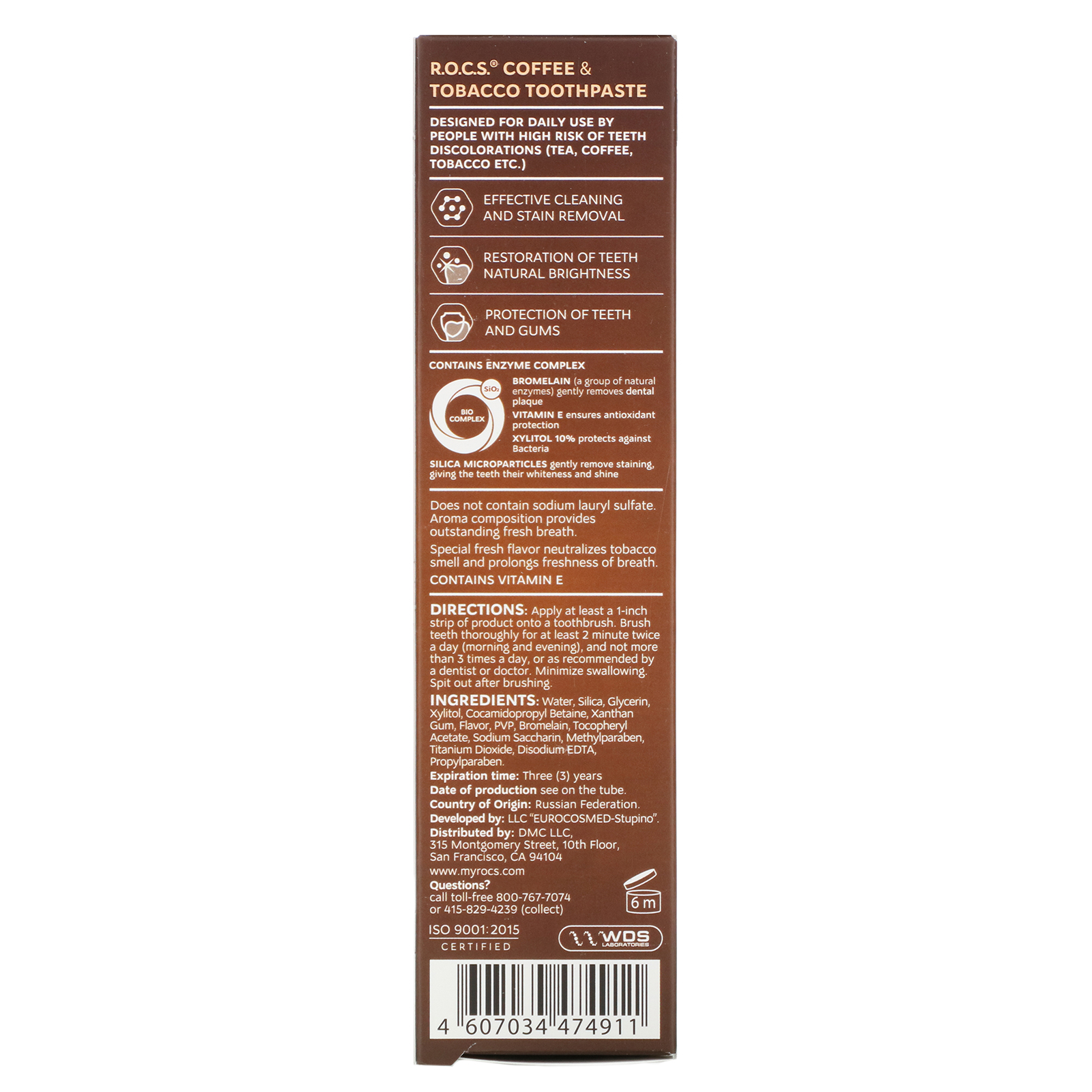 R.O.C.S. , Coffee & Tobacco Toothpaste, 3.3 oz (94 g) - Imagem 3