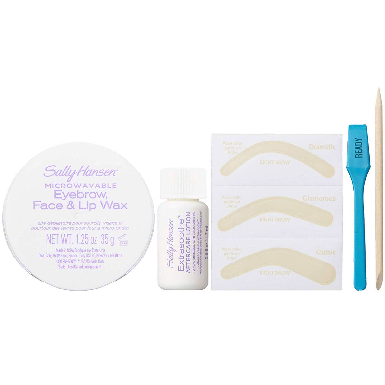 Sally Hansen, Kit de depilação com cera para sobrancelha, rosto e lábios, 1 kit - Imagem 4