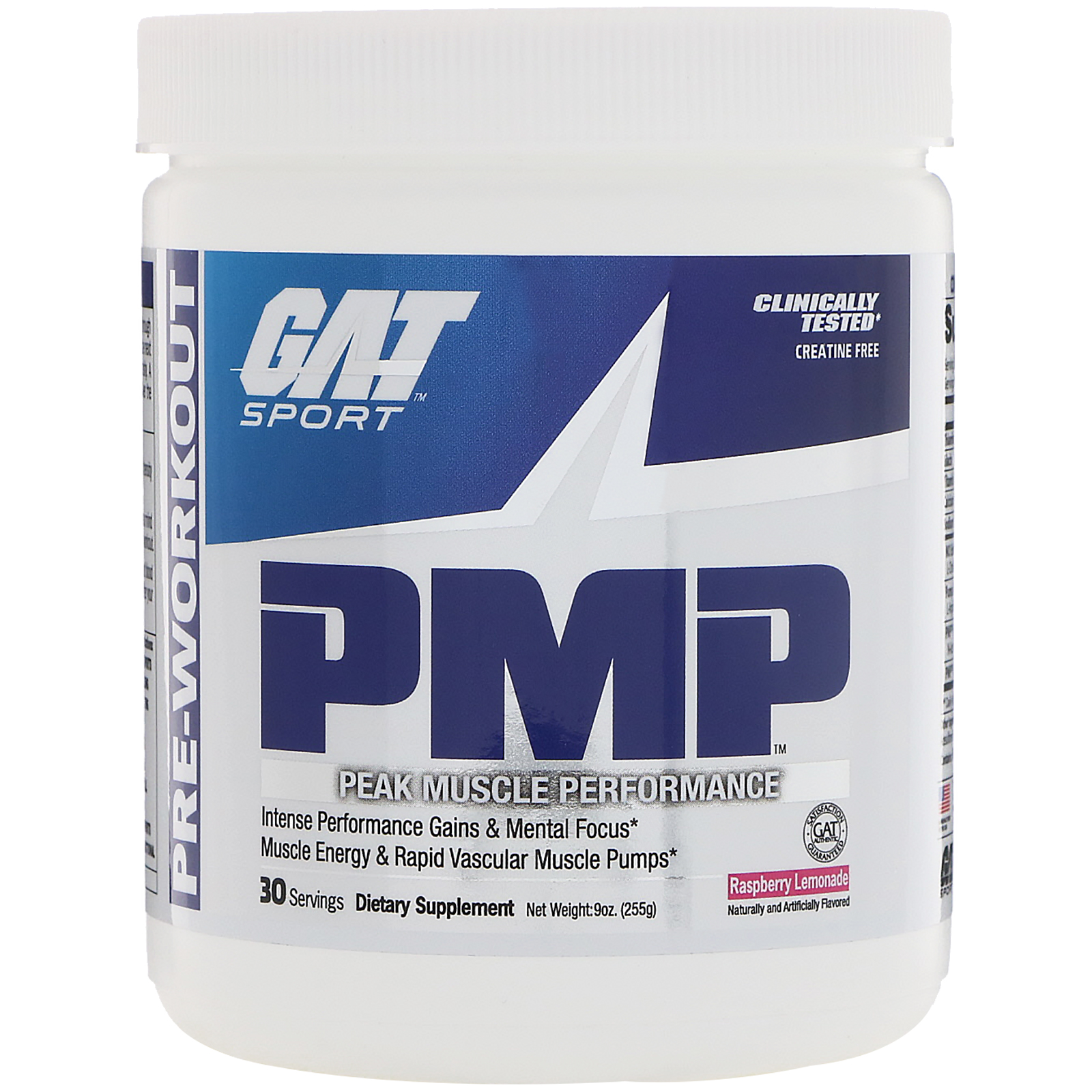 GAT, Desempenho Muscular Máximo, Pré-Treino, Limonada de Framboesa, 9 oz (255 g)