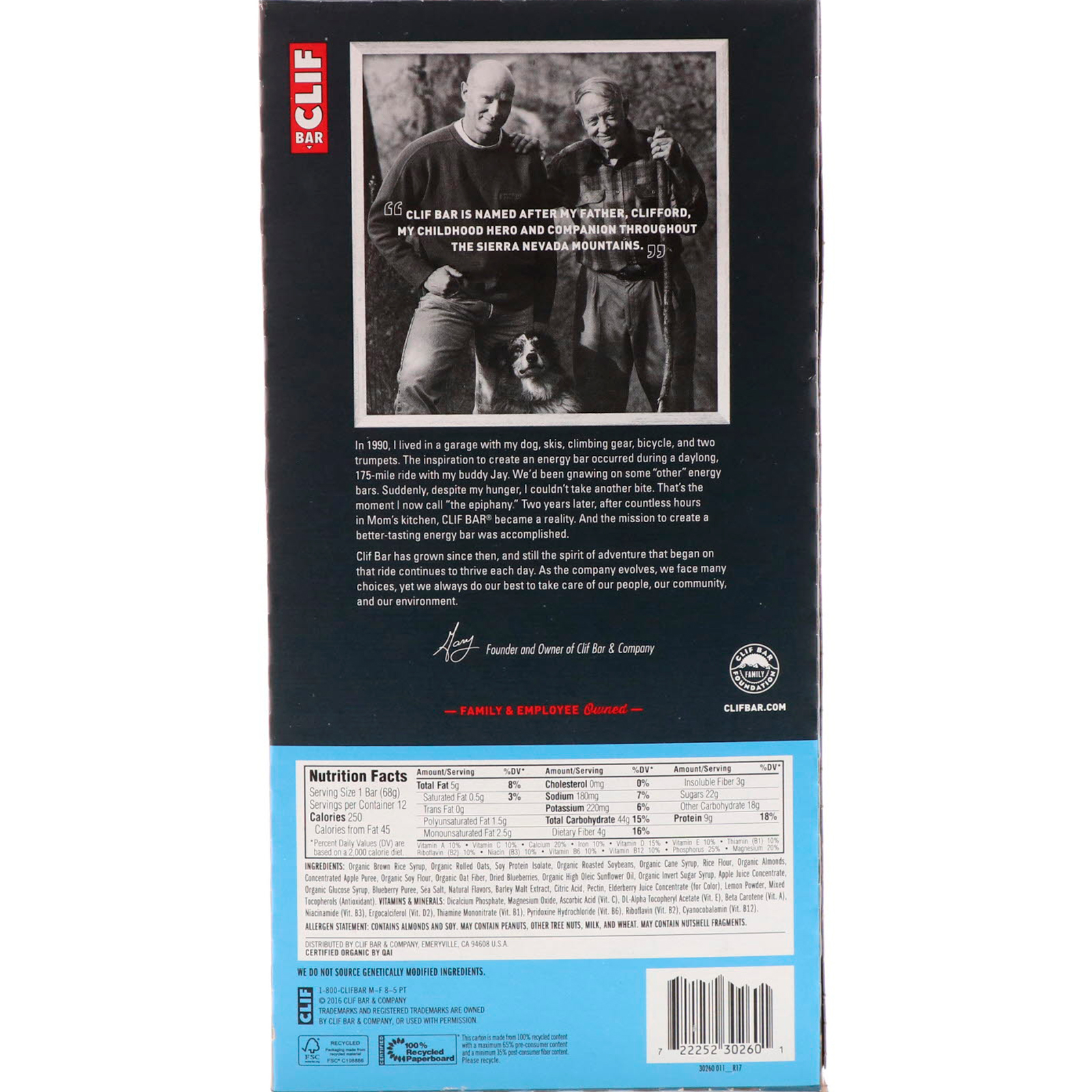 Clif Bar, Barrinha de Energia, Blueberry Crocante, 12 Barras, 2,40 oz (68 g) cada - Imagem 3