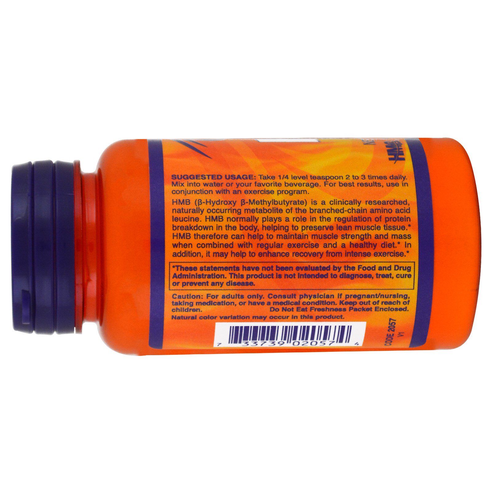 Now Foods, Esportes, HMB em Pó, 3,2 oz (90 g) - Imagem 3