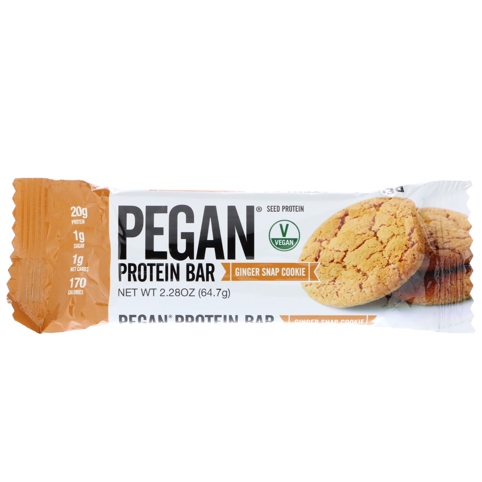 Julian Bakery, PEGAN Protein Bar, Seed Protein, Ginger Snap Cookie, 12 Bars, 2.28 oz (64.7 g) Each - Imagem 4