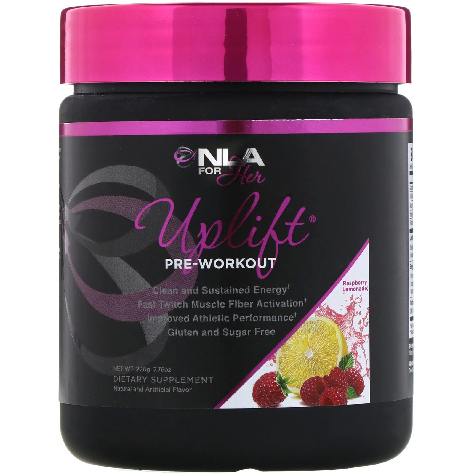 NLA for Her, Uplift, Pré-Exercício, Limonada com Framboesa, 210 g
