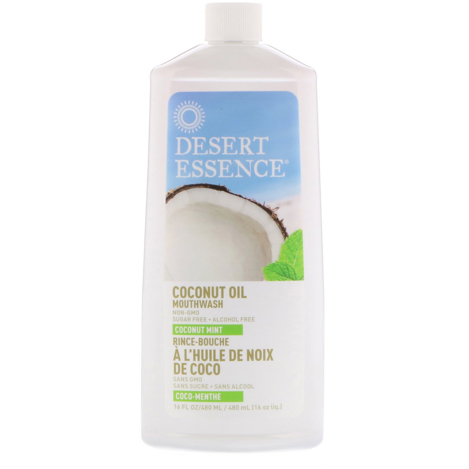Desert Essence, Colutório com óleo de coco, coco e menta, 16 fl oz (480 ml)