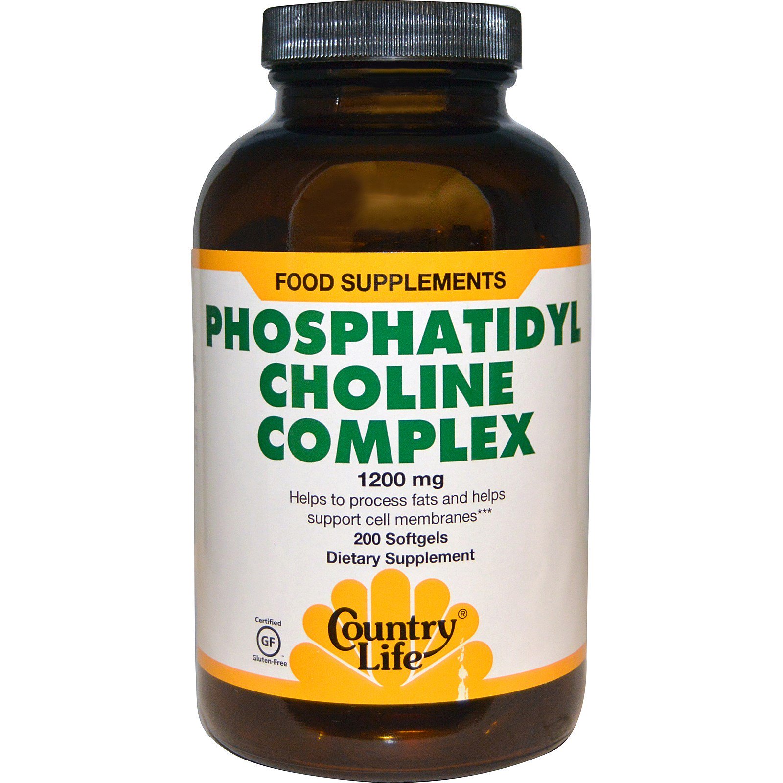 Country Life, Complexo de Fosfatidilcolina, 1.200 mg, 200 Cápsulas Softgel