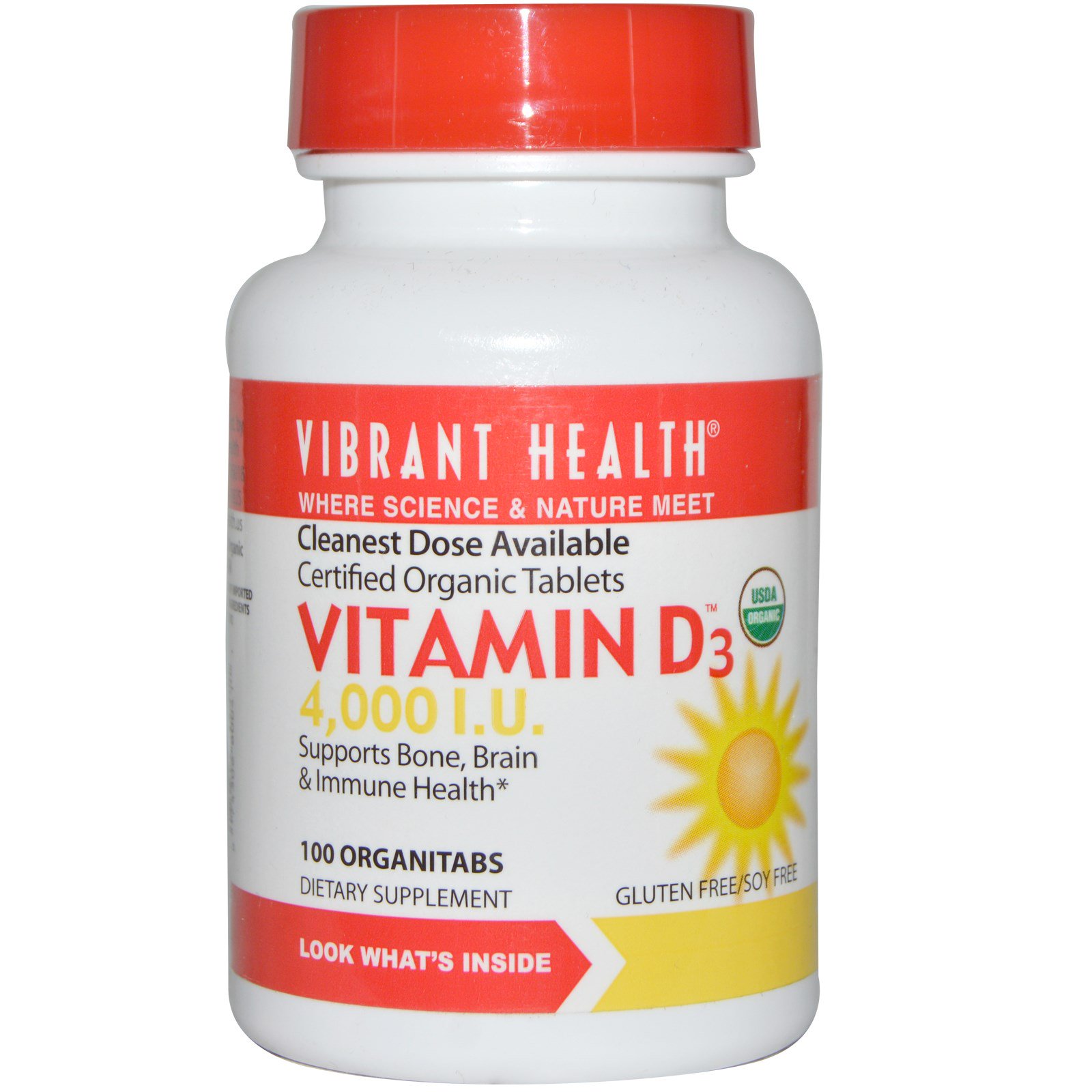 Vibrant Health, Vitamina D3, 4.000 I.U., 100 OrganiTabs