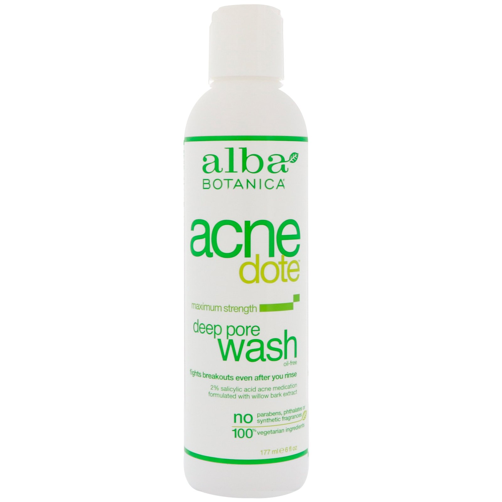 Alba Botanica, Acne Dote, Limpeza Profunda dos Poros, Sem Óleo, 177 ml (6 fl oz)