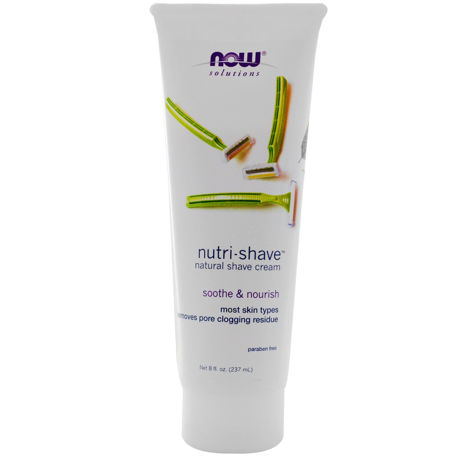 Now Foods, Soluções, Nutri-Barbear, Creme de Barbear Natural, 8 fl oz (237 ml)